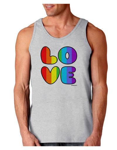 Rainbow LOVE Text Loose Tank Top by TooLoud-Loose Tank Top-TooLoud-AshGray-Small-Davson Sales