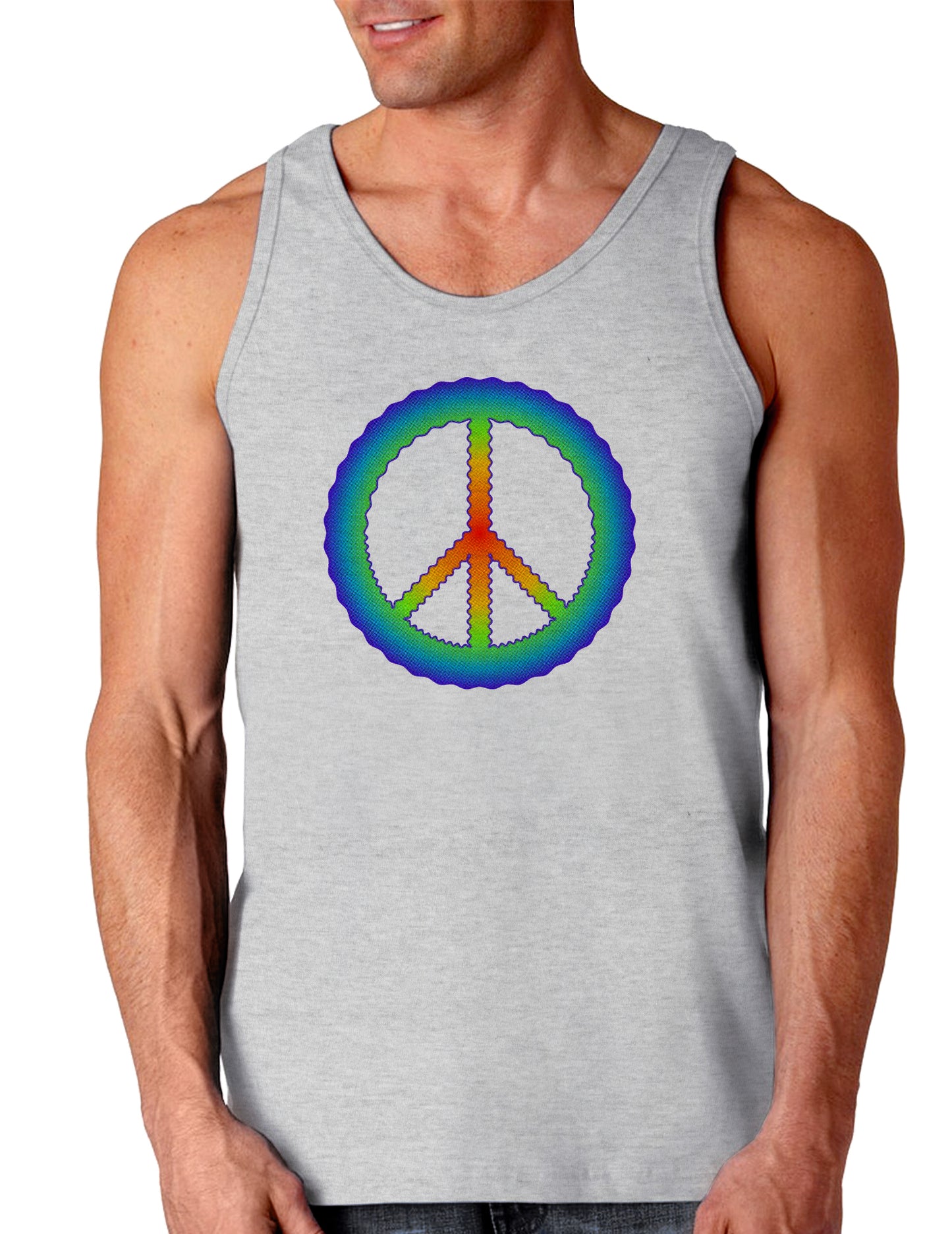 Halftone Peace Loose Tank Top-Loose Tank Top-TooLoud-AshGray-Small-Davson Sales