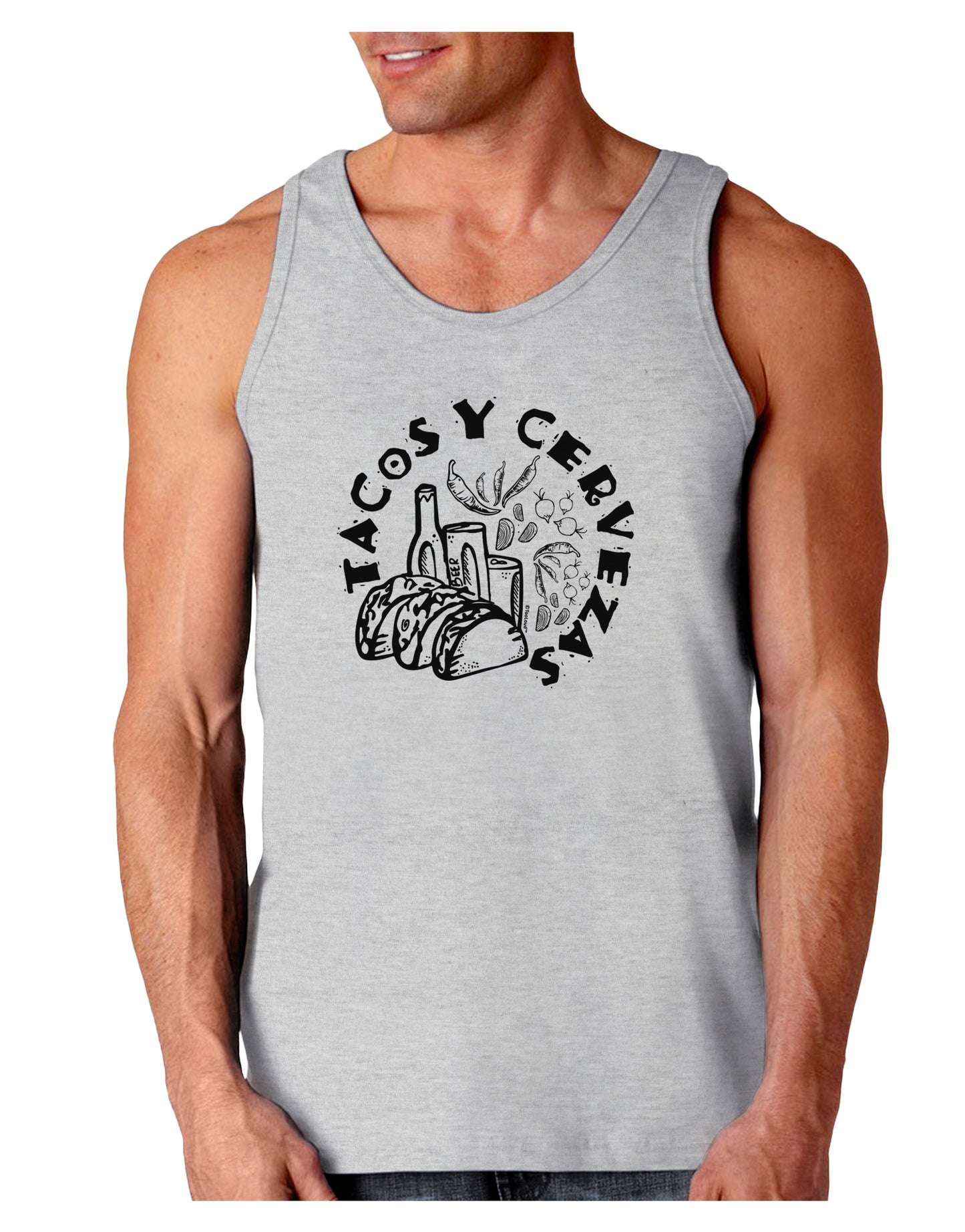 Tacos Y Cervezas Loose Tank Top-Mens-LooseTanktops-TooLoud-AshGray-Small-Davson Sales