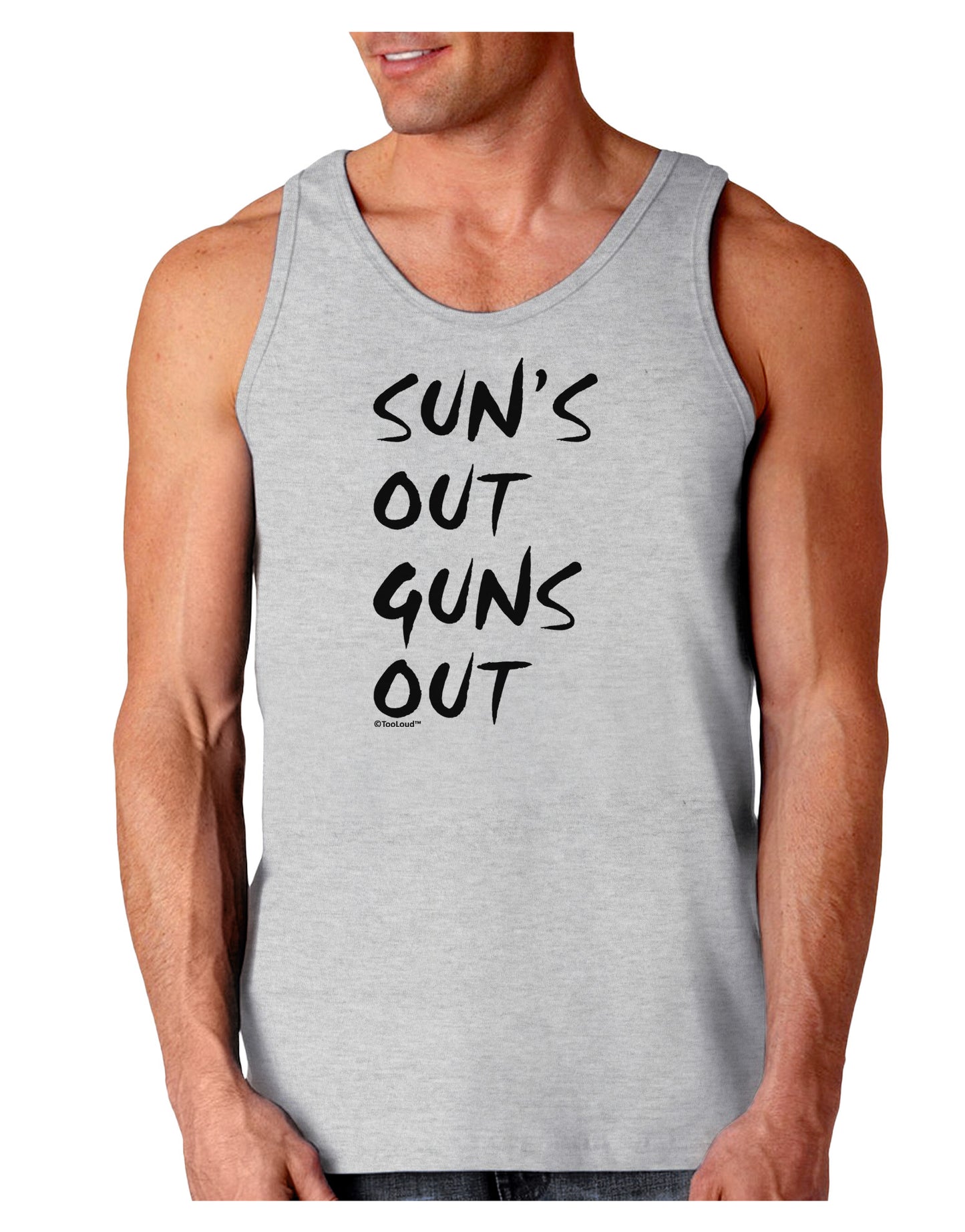 Suns Out Guns Out Loose Tank Top-Loose Tank Top-TooLoud-AshGray-Small-Davson Sales