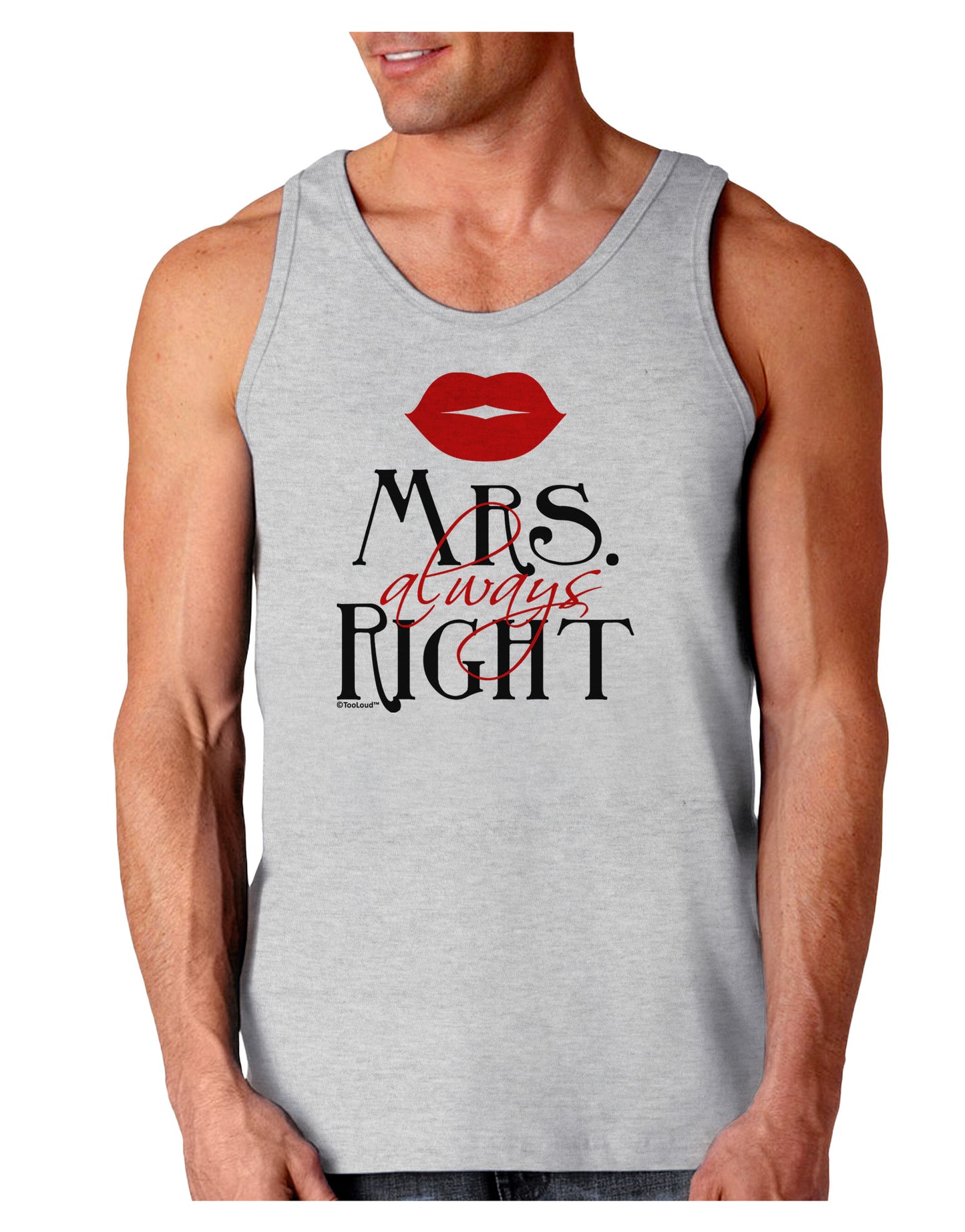 Matching Husband and Wife Designs - Mrs Always Right Loose Tank Top-Loose Tank Top-TooLoud-AshGray-Small-Davson Sales