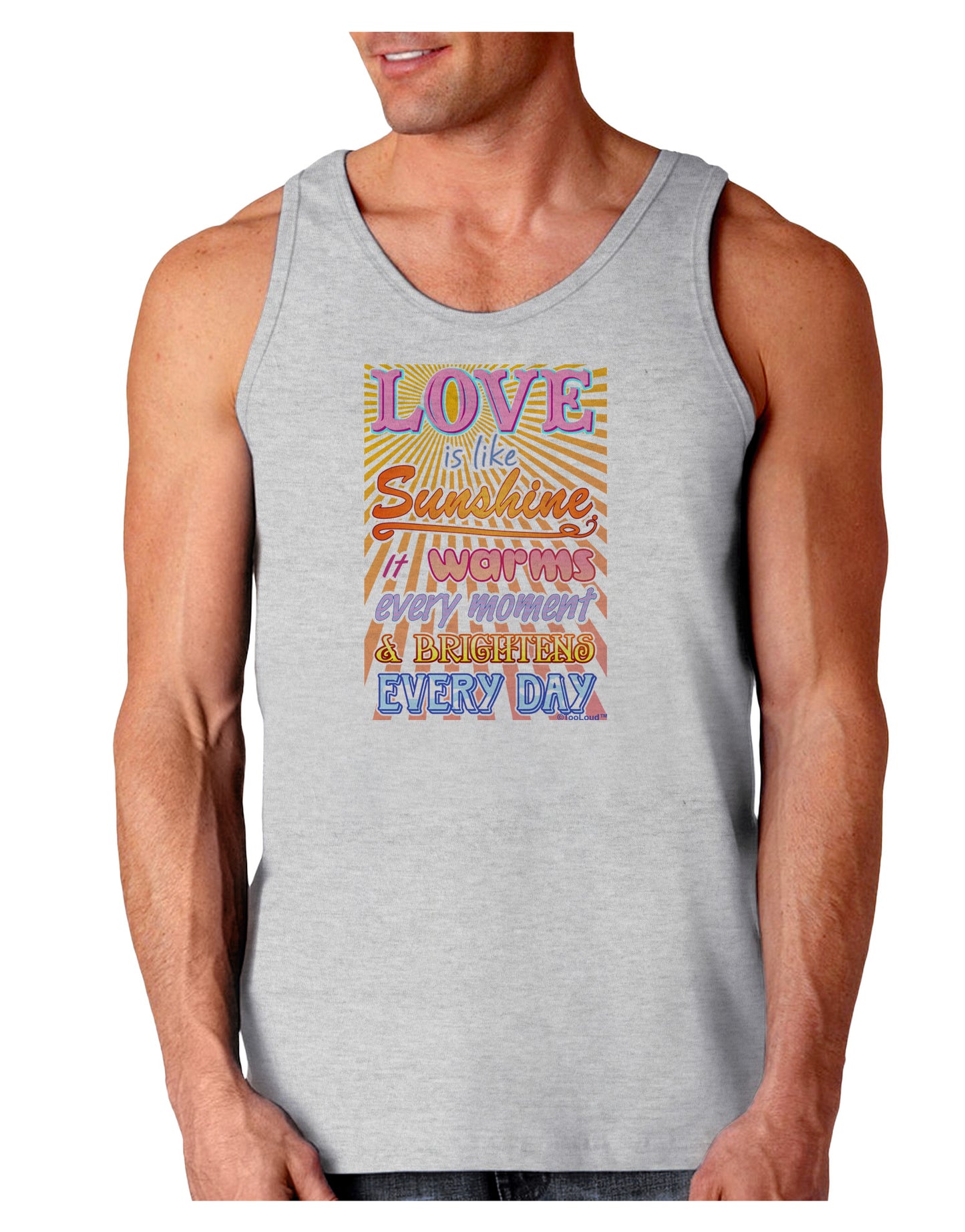 Love is like Sunshine - Sunburst Loose Tank Top-Loose Tank Top-TooLoud-AshGray-Small-Davson Sales