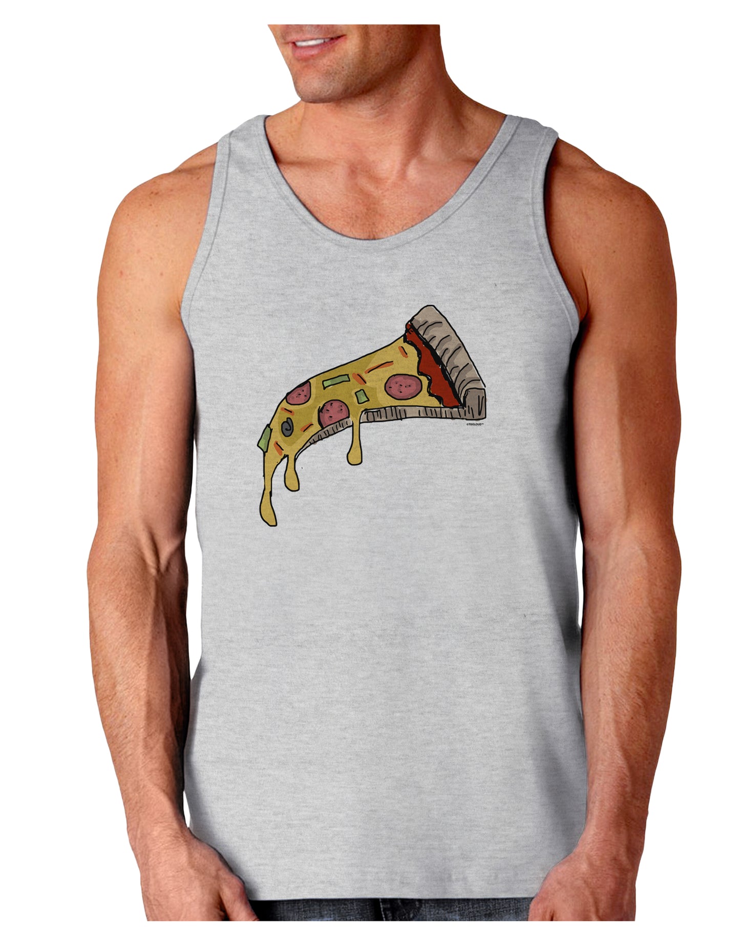 TooLoud Pizza Slice Loose Tank Top-Mens-LooseTanktops-TooLoud-AshGray-Small-Davson Sales