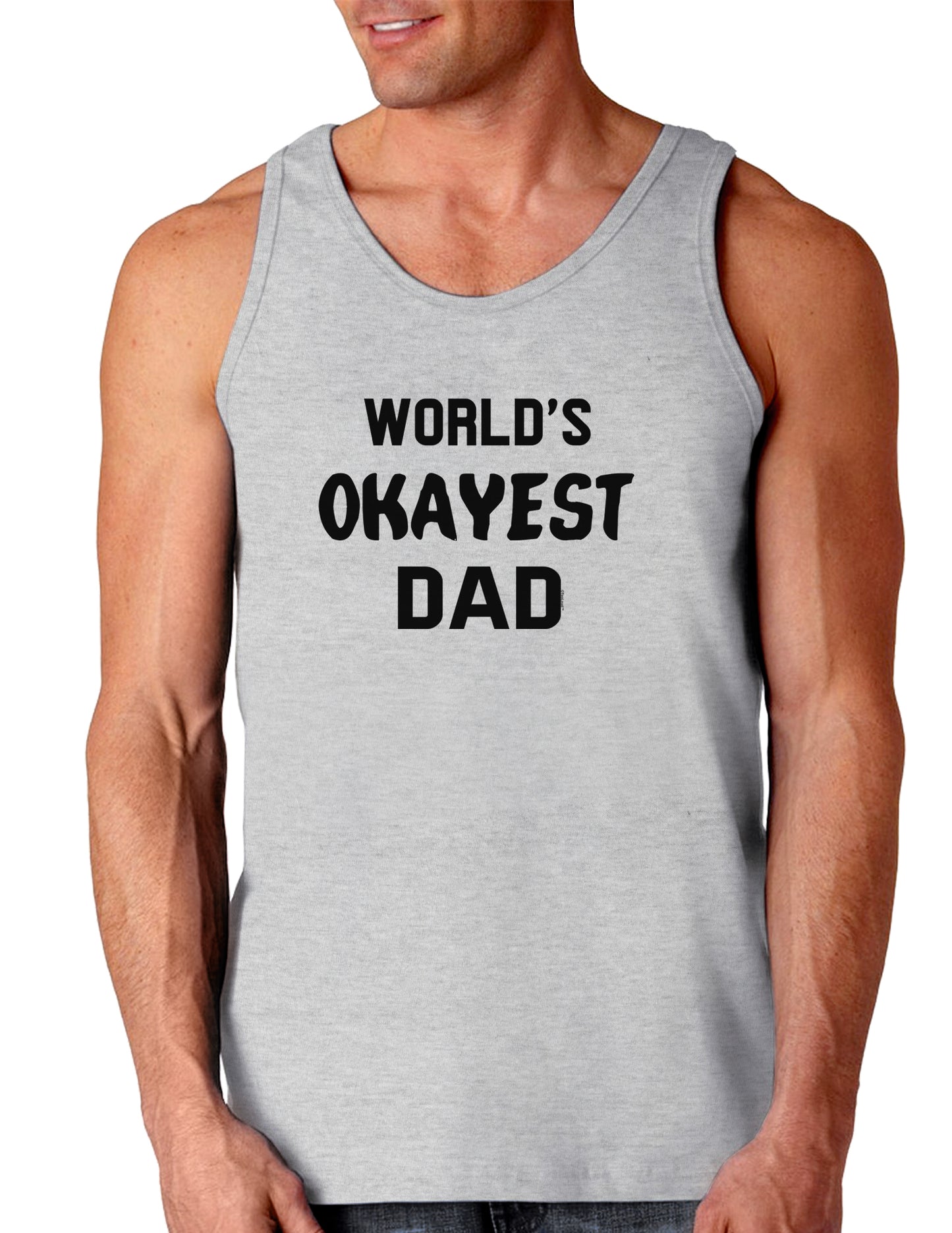 World's Okayest Dad Loose Tank Top-Loose Tank Top-TooLoud-AshGray-Small-Davson Sales