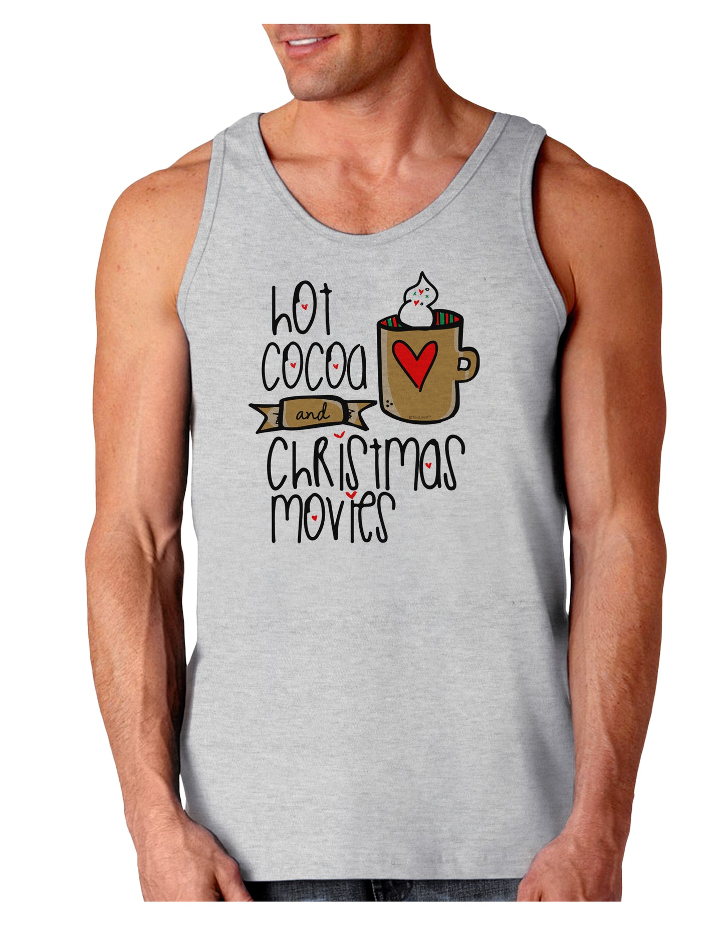 Hot Cocoa and Christmas Movies Loose Tank Top-Mens-LooseTanktops-TooLoud-AshGray-Small-Davson Sales