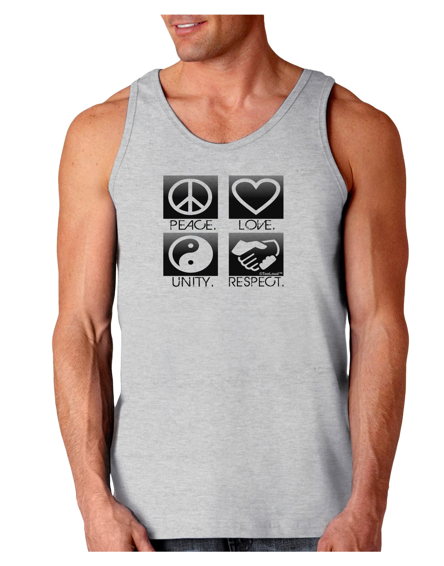 PLUR Squares BnW Loose Tank Top-Loose Tank Top-TooLoud-AshGray-Small-Davson Sales