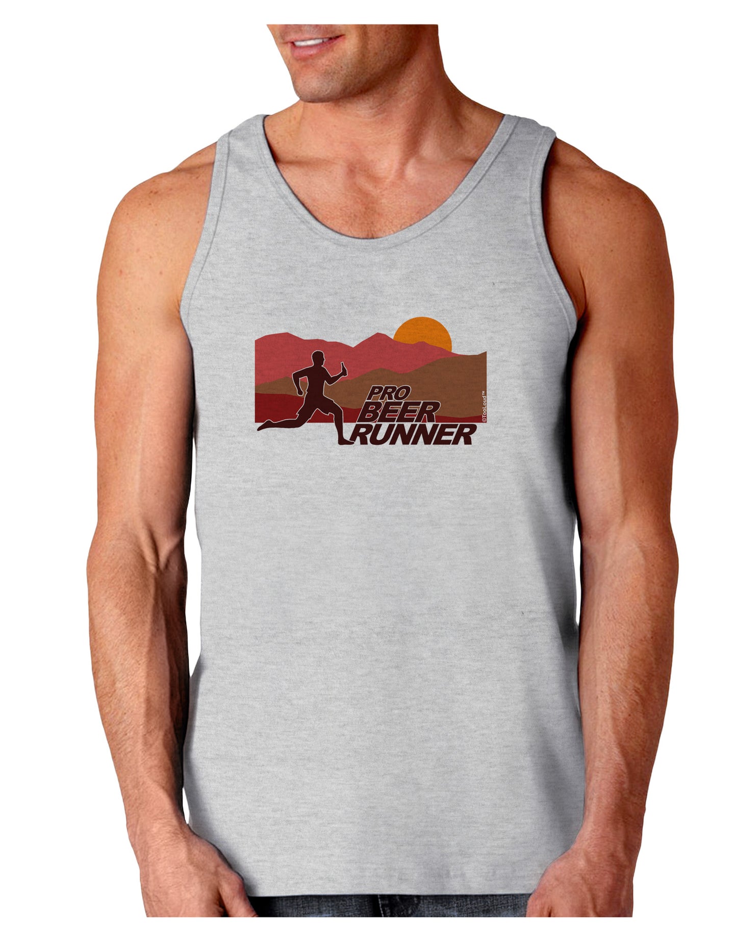 Pro Beer Runner Man Loose Tank Top-Loose Tank Top-TooLoud-AshGray-Small-Davson Sales