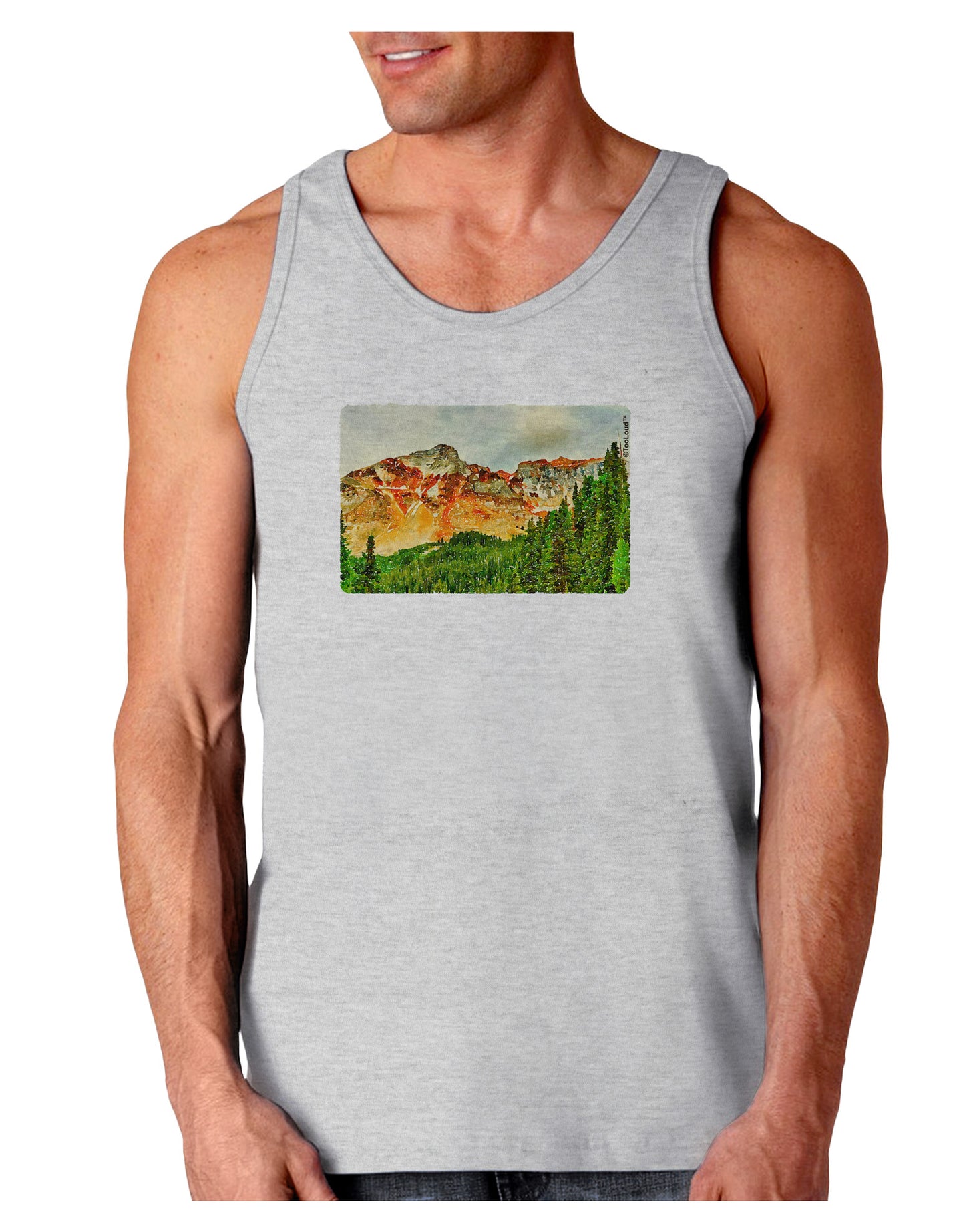 Colorado Forrest Watercolor Loose Tank Top-Loose Tank Top-TooLoud-AshGray-Small-Davson Sales