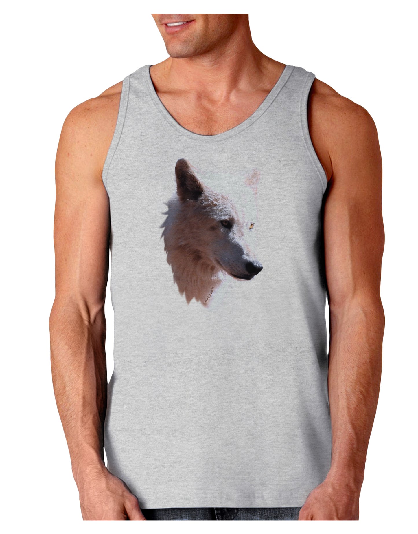 Magnificent White Wolf Head Loose Tank Top-Loose Tank Top-TooLoud-AshGray-Small-Davson Sales