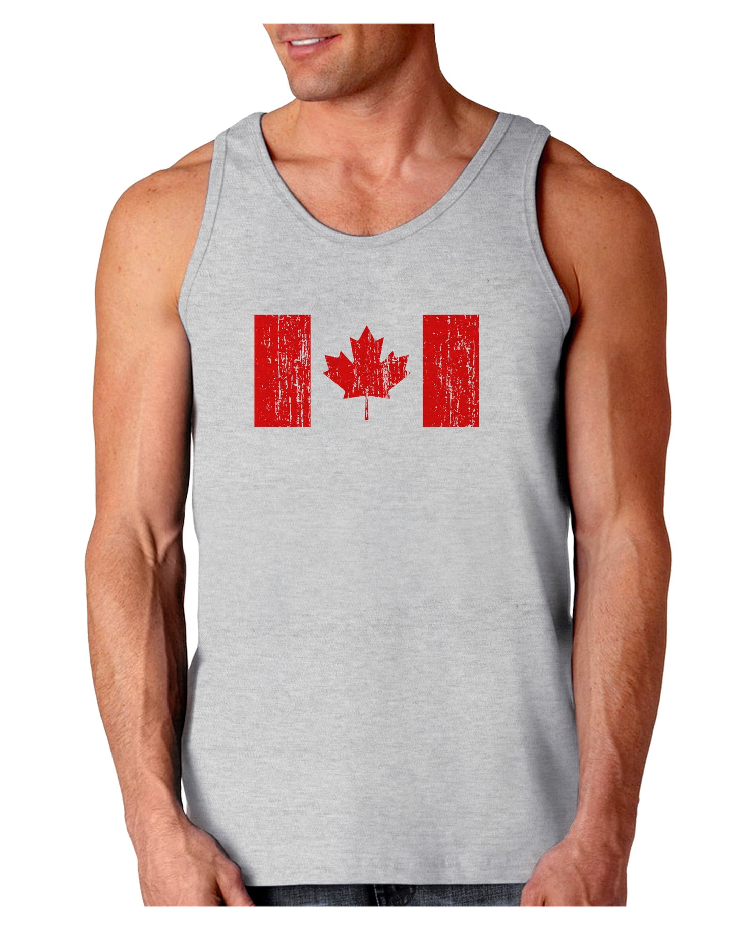 Distressed Canadian Flag Maple Leaf Loose Tank Top-Loose Tank Top-TooLoud-AshGray-Small-Davson Sales