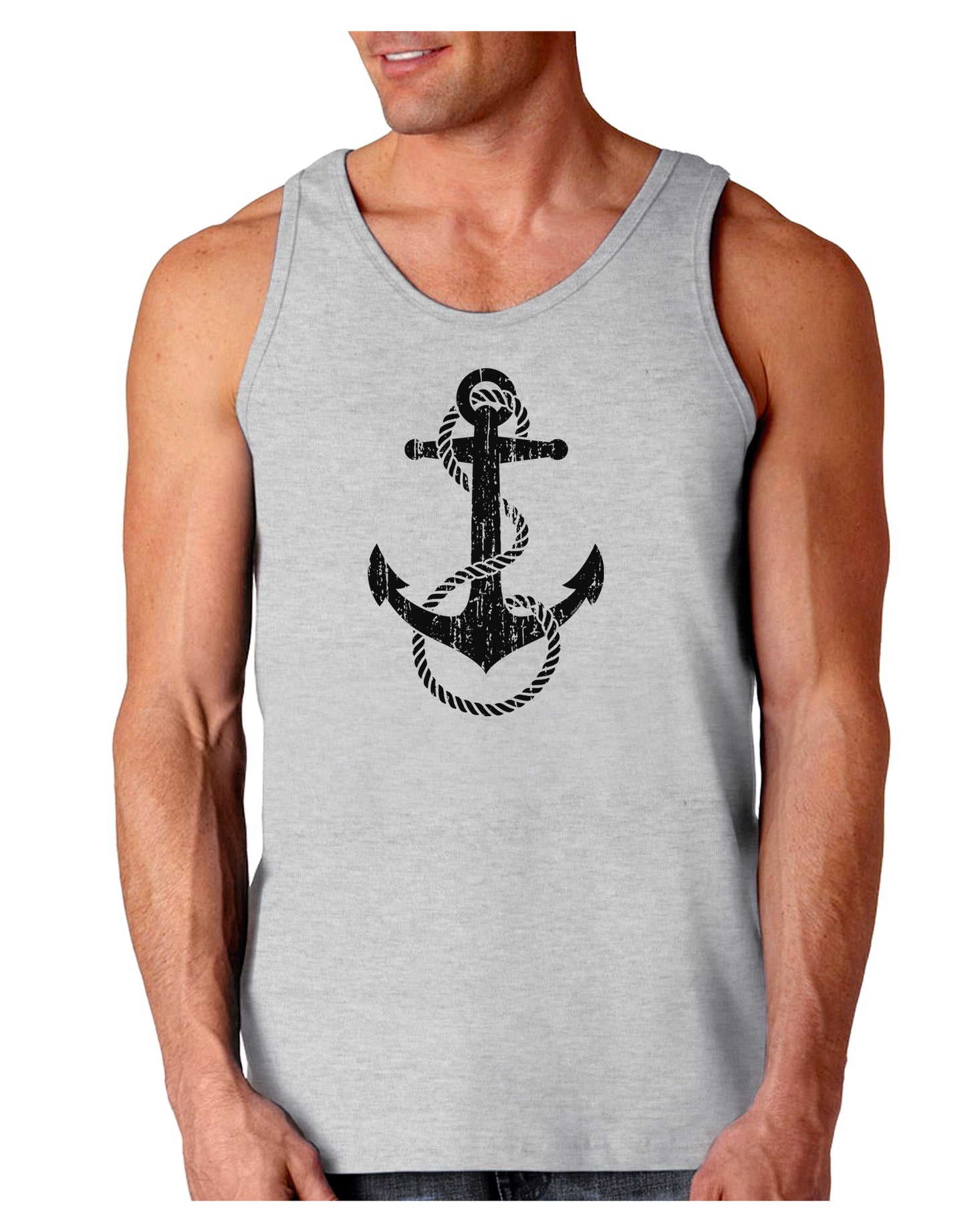 Distressed Nautical Sailor Rope Anchor Loose Tank Top-Loose Tank Top-TooLoud-AshGray-Small-Davson Sales