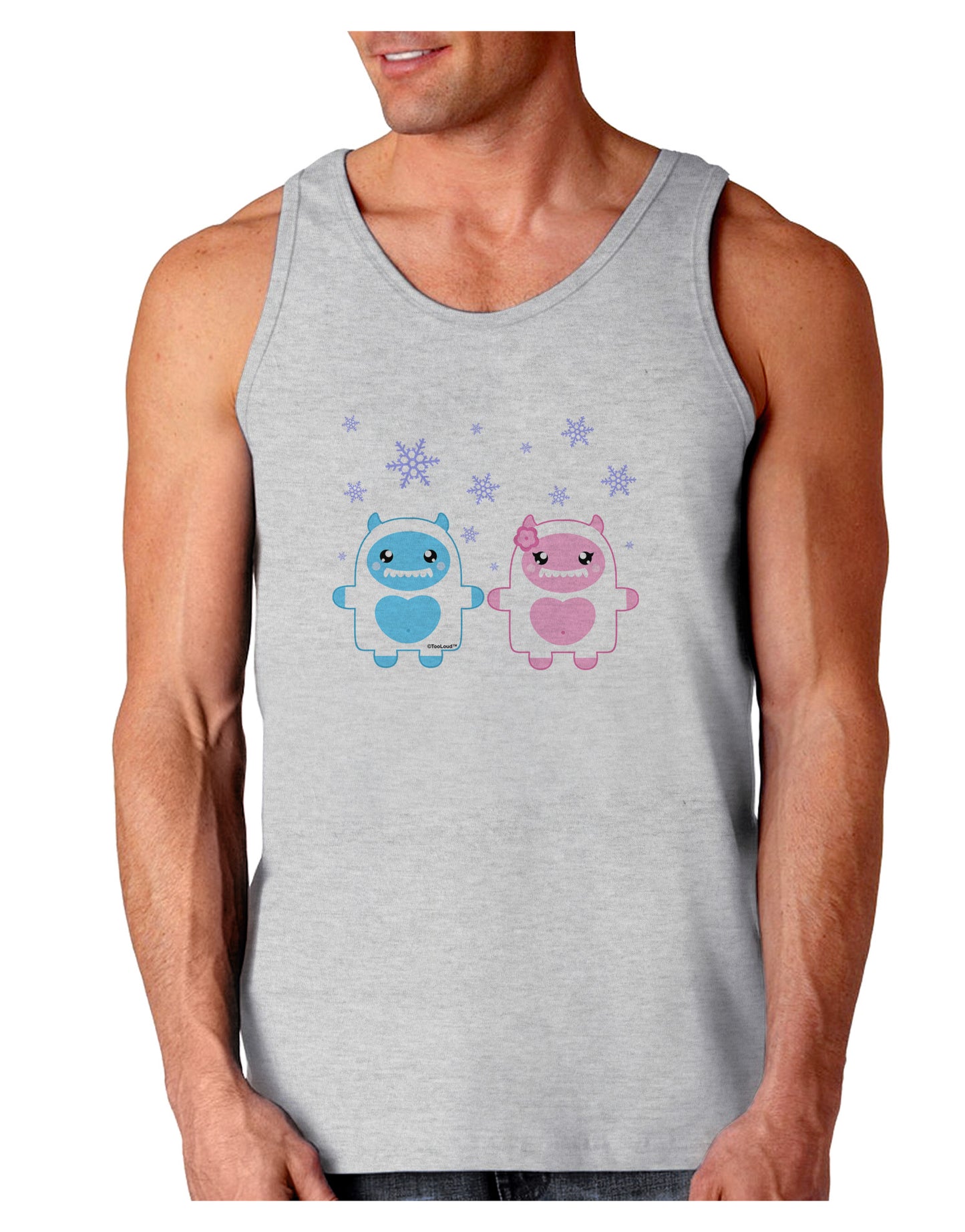 Cute Abominable Snowman Yeti Couple - Christmas Loose Tank Top-Loose Tank Top-TooLoud-AshGray-Small-Davson Sales