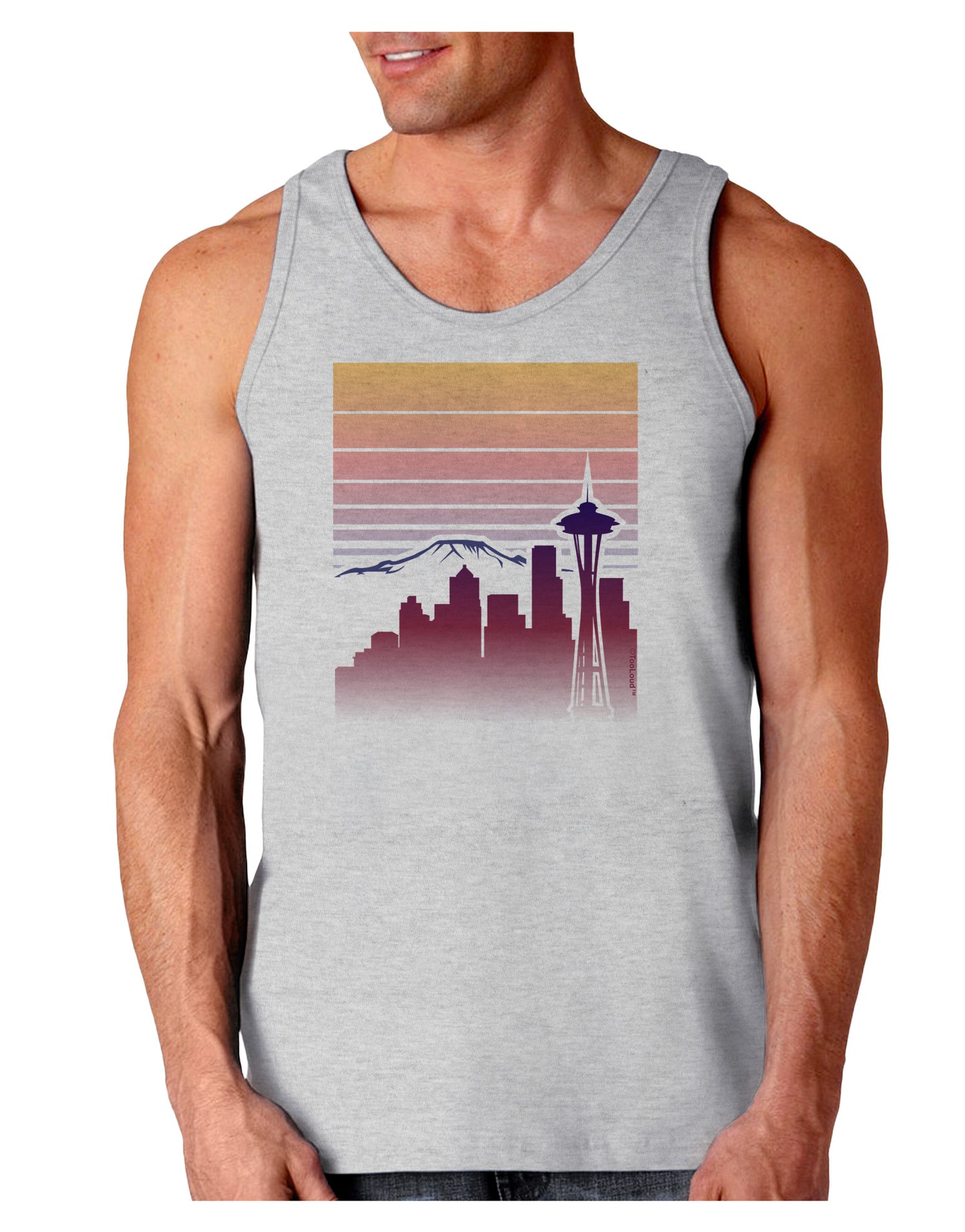 Seattle Skyline Sunrise Loose Tank Top-Loose Tank Top-TooLoud-AshGray-Small-Davson Sales