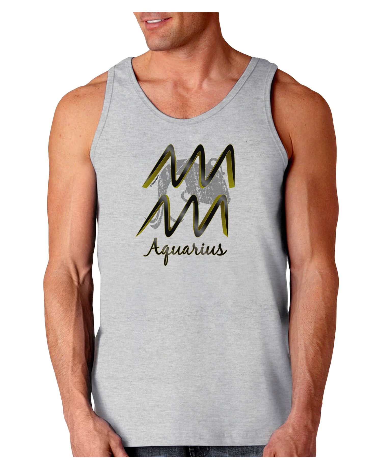 Aquarius Symbol Loose Tank Top-Loose Tank Top-TooLoud-AshGray-Small-Davson Sales