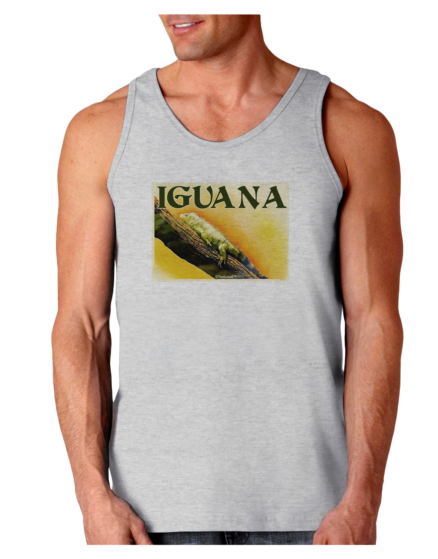 Iguana Watercolor Text Loose Tank Top-Loose Tank Top-TooLoud-AshGray-Small-Davson Sales