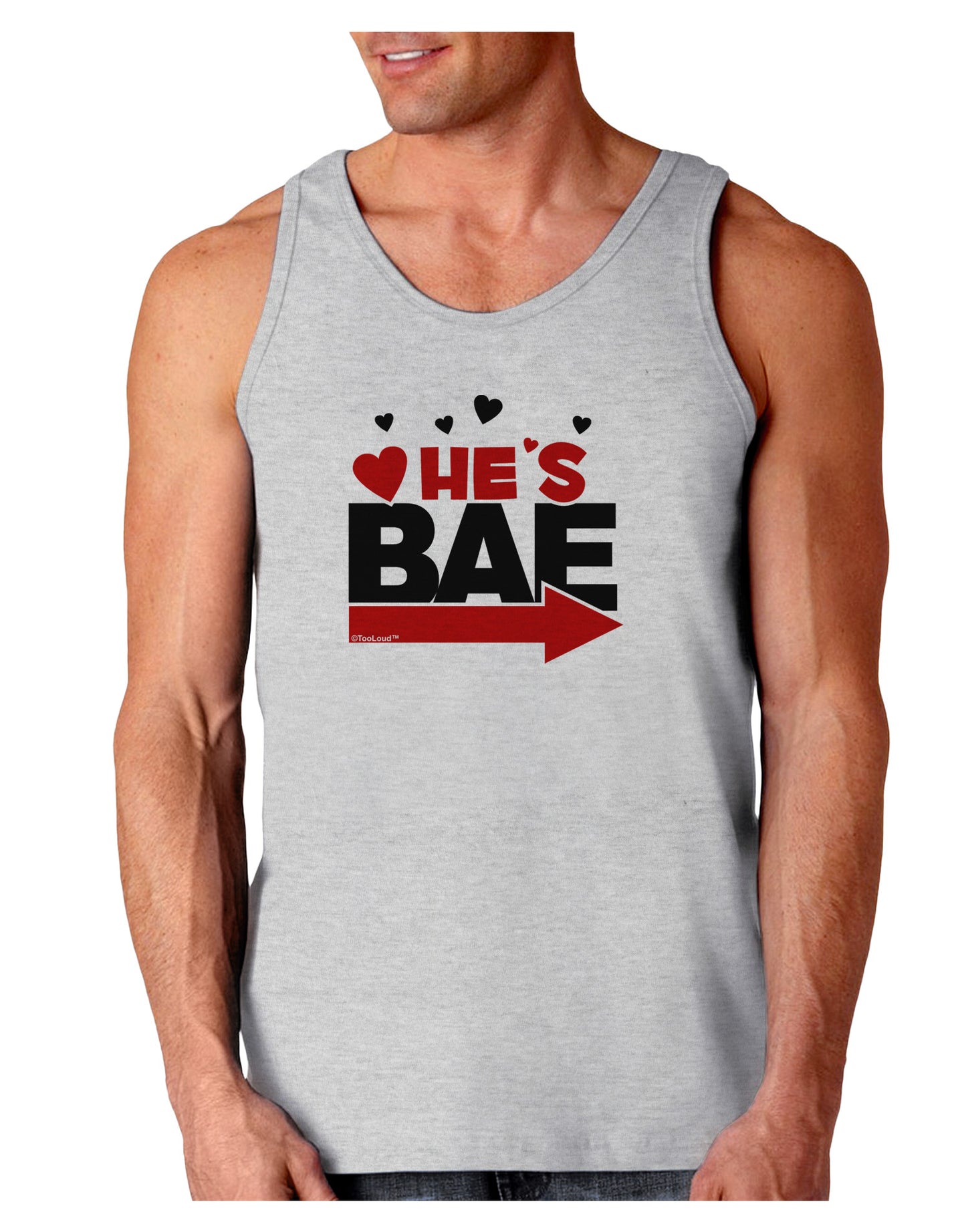 He's BAE - Right Arrow Loose Tank Top-Loose Tank Top-TooLoud-AshGray-Small-Davson Sales