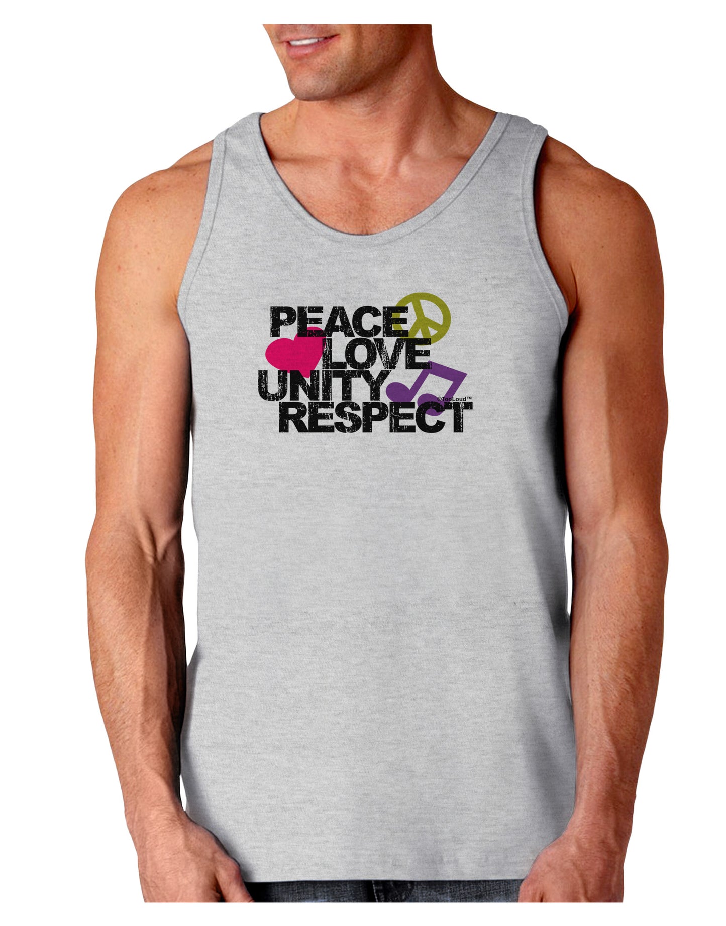 PLUR Distressed Text Loose Tank Top-Loose Tank Top-TooLoud-AshGray-Small-Davson Sales