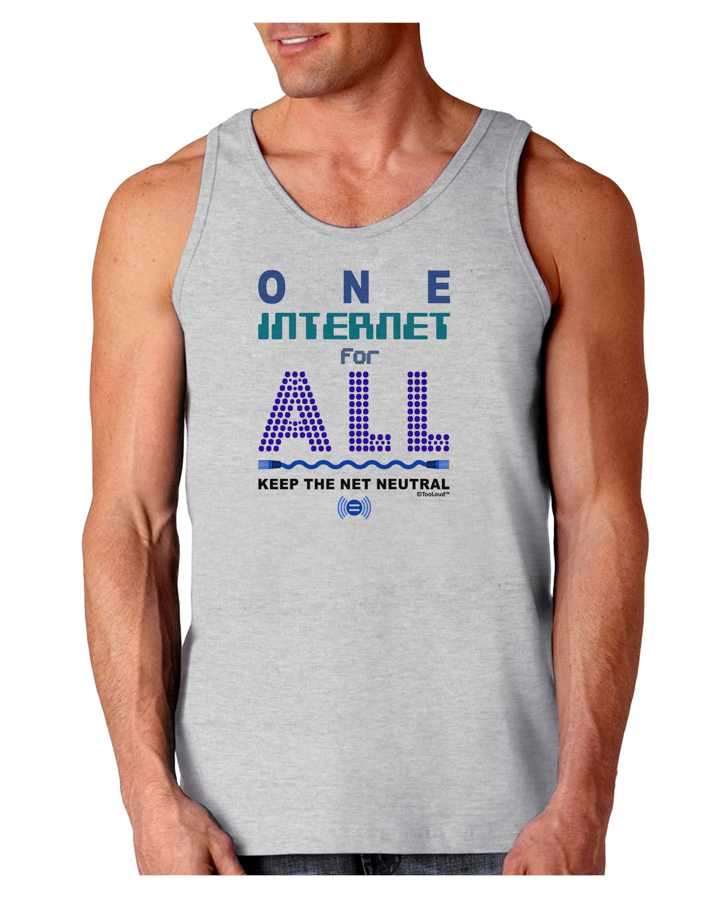 One Internet For All Keep The Net Neutral Loose Tank Top-Loose Tank Top-TooLoud-AshGray-Small-Davson Sales