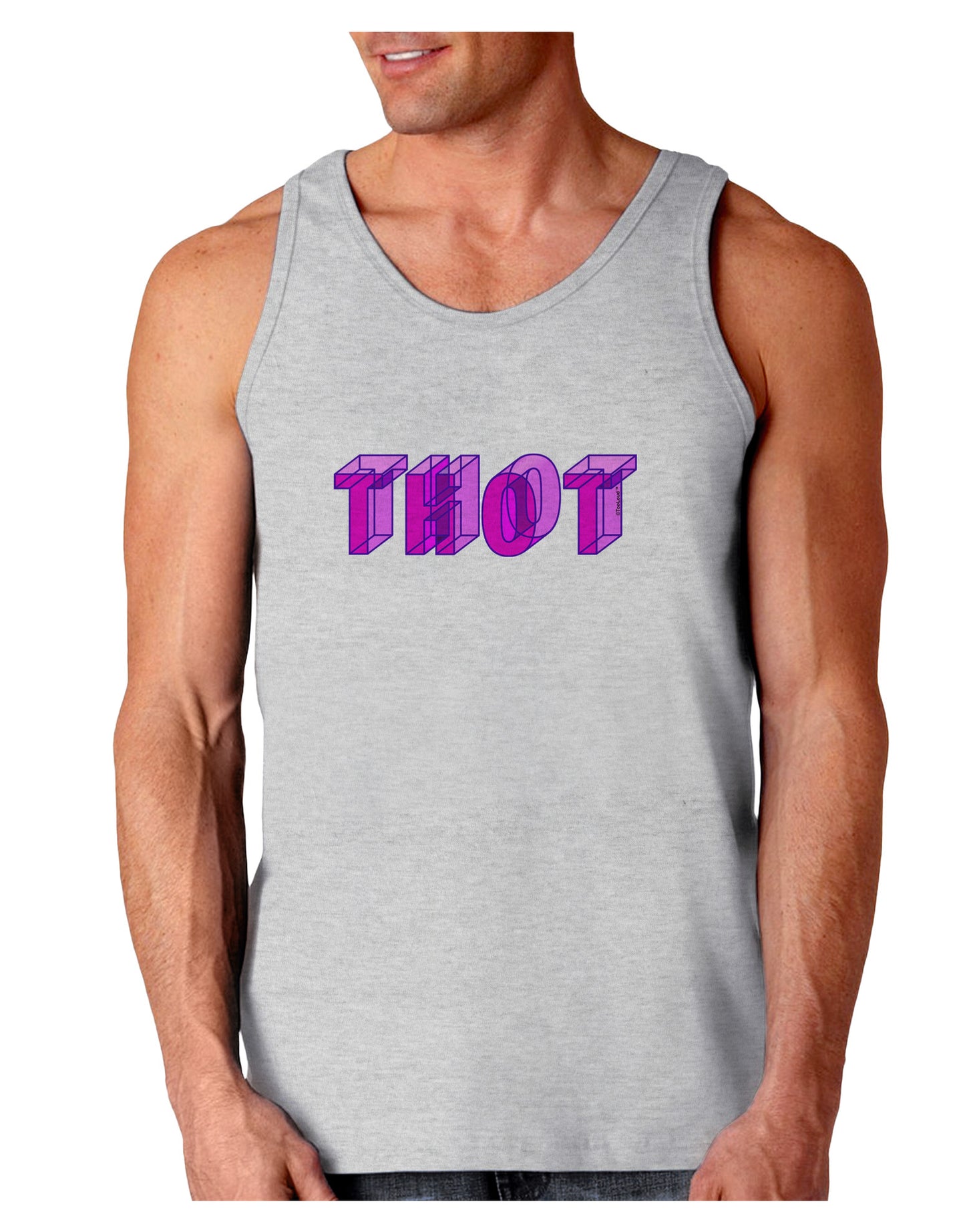 THOT Artistic Text Loose Tank Top-Loose Tank Top-TooLoud-AshGray-Small-Davson Sales