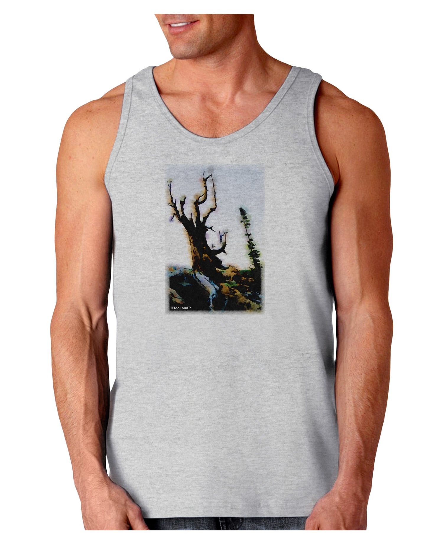 CO Mountain Scenery Watercolor Loose Tank Top-Loose Tank Top-TooLoud-AshGray-Small-Davson Sales