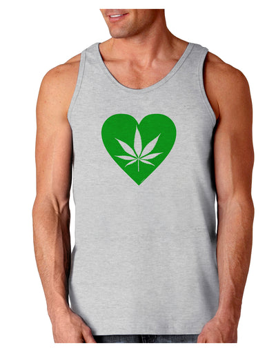 Marijuana Leaf Heart Green Loose Tank Top-Loose Tank Top-TooLoud-AshGray-Small-Davson Sales