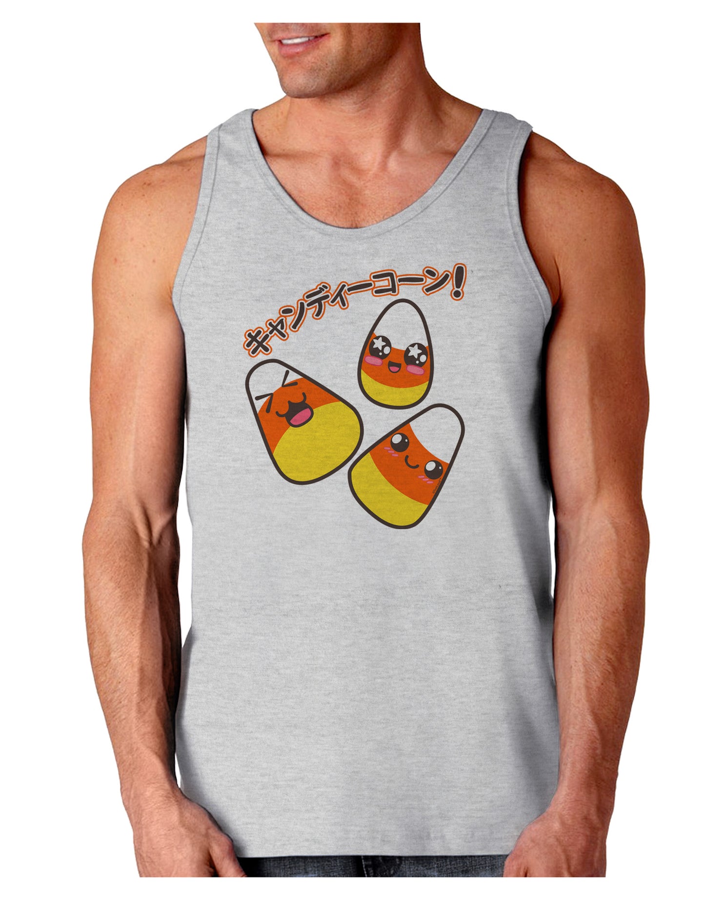 Japanese Kawaii Candy Corn Halloween Loose Tank Top-Loose Tank Top-TooLoud-AshGray-Small-Davson Sales