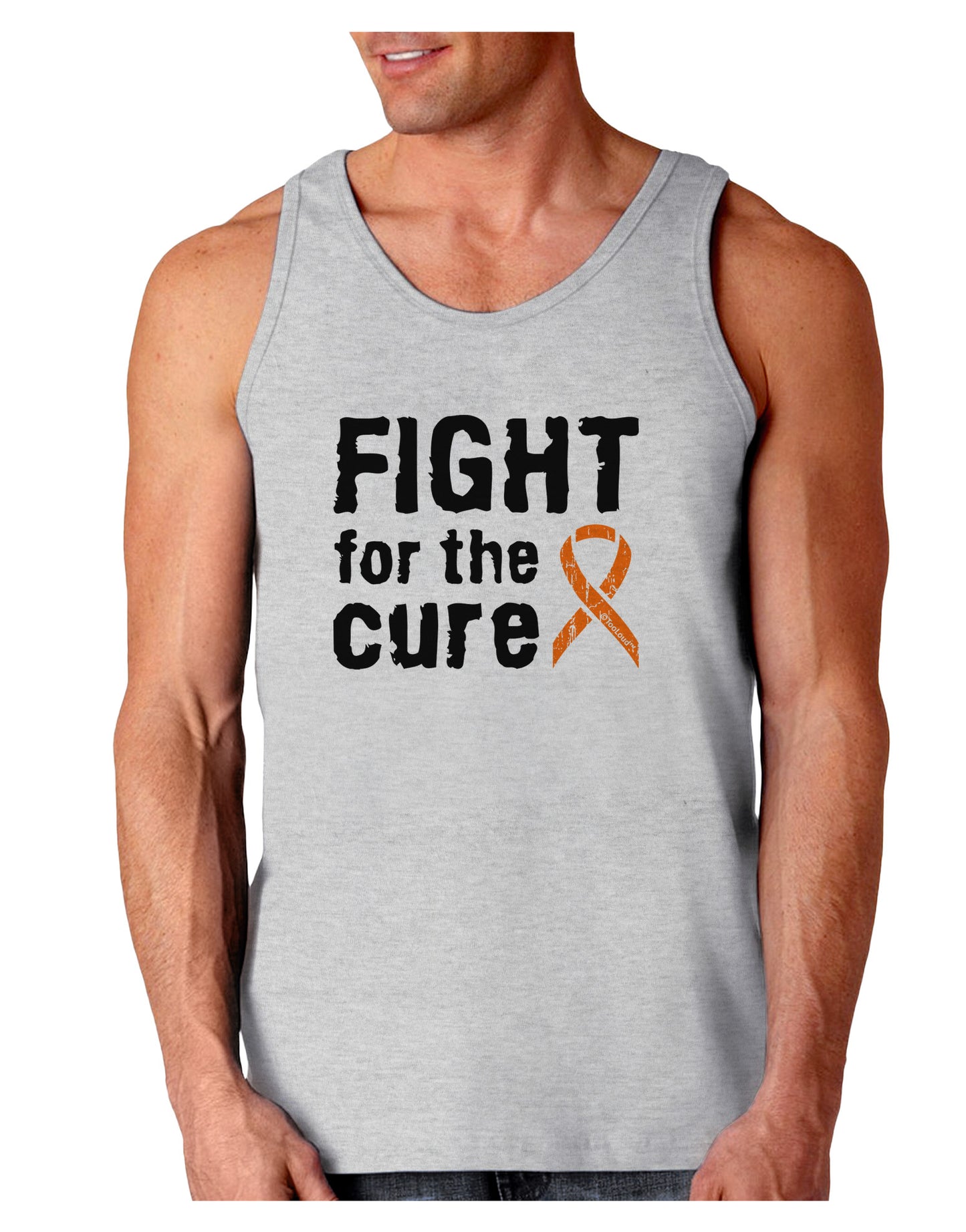 Fight for the Cure - Orange Ribbon Leukemia Loose Tank Top-Loose Tank Top-TooLoud-AshGray-Small-Davson Sales