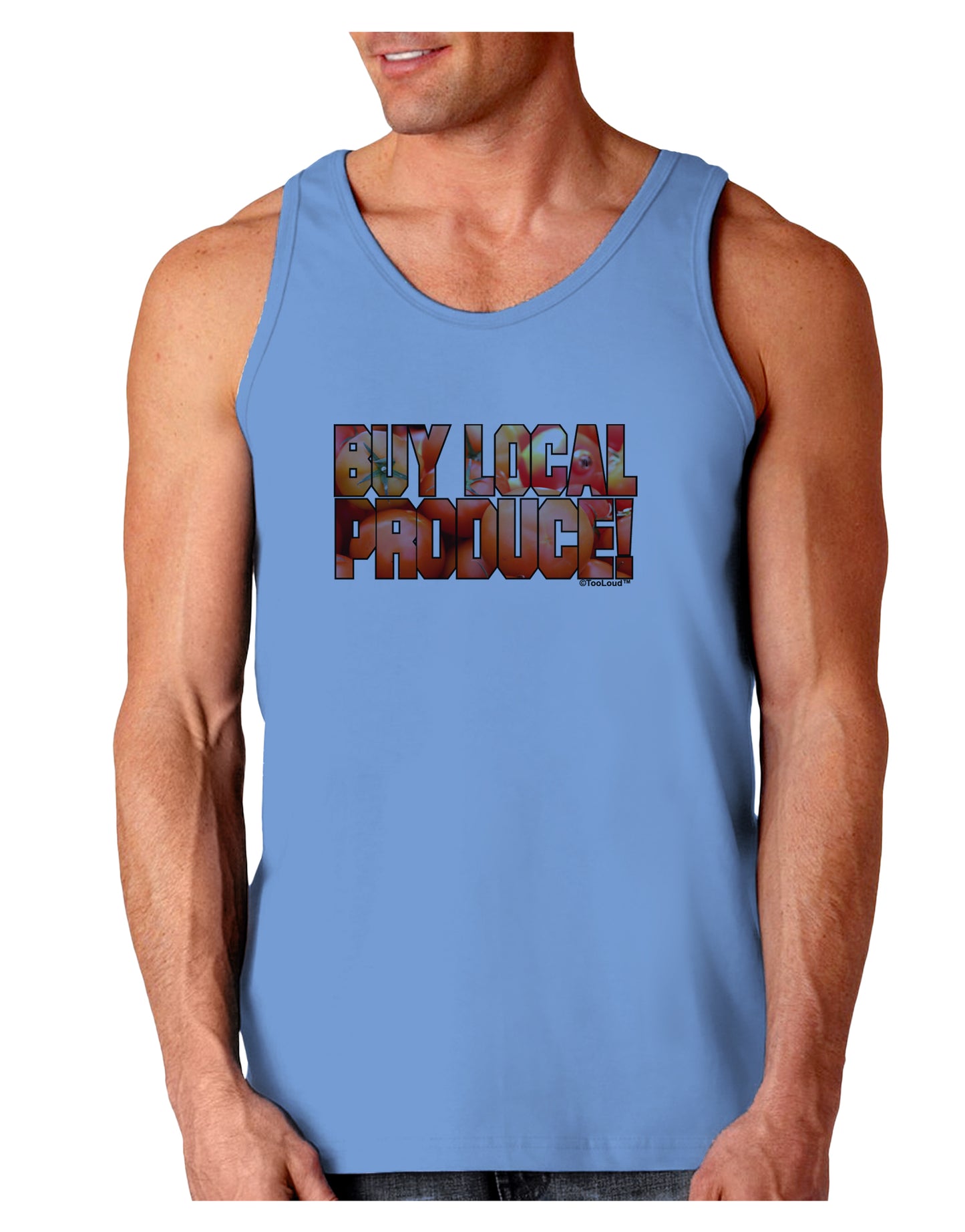 Buy Local Produce Tomatoes Text Loose Tank Top-Loose Tank Top-TooLoud-CarolinaBlue-Small-Davson Sales