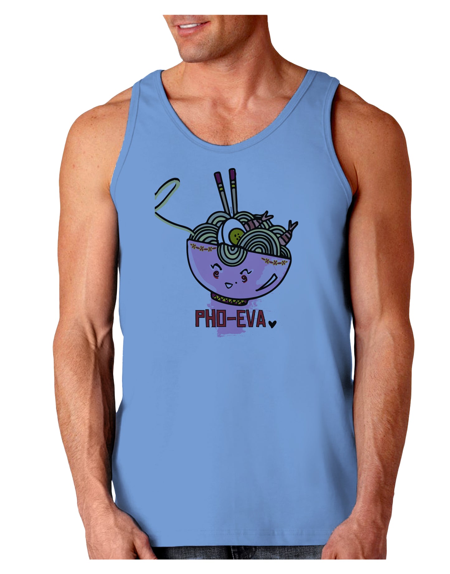 TooLoud Matching Pho Eva Pink Pho Bowl Loose Tank Top-Mens-LooseTanktops-TooLoud-CarolinaBlue-Small-Davson Sales