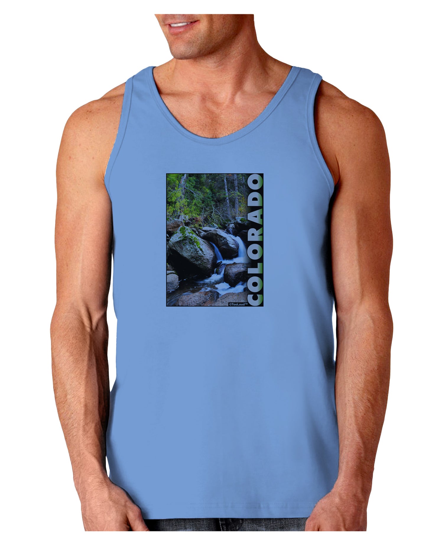 Rockies River with Text Loose Tank Top-Loose Tank Top-TooLoud-CarolinaBlue-Small-Davson Sales