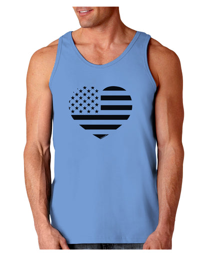 American Flag Heart Design - Stamp Style Loose Tank Top by TooLoud-Loose Tank Top-TooLoud-CarolinaBlue-Small-Davson Sales