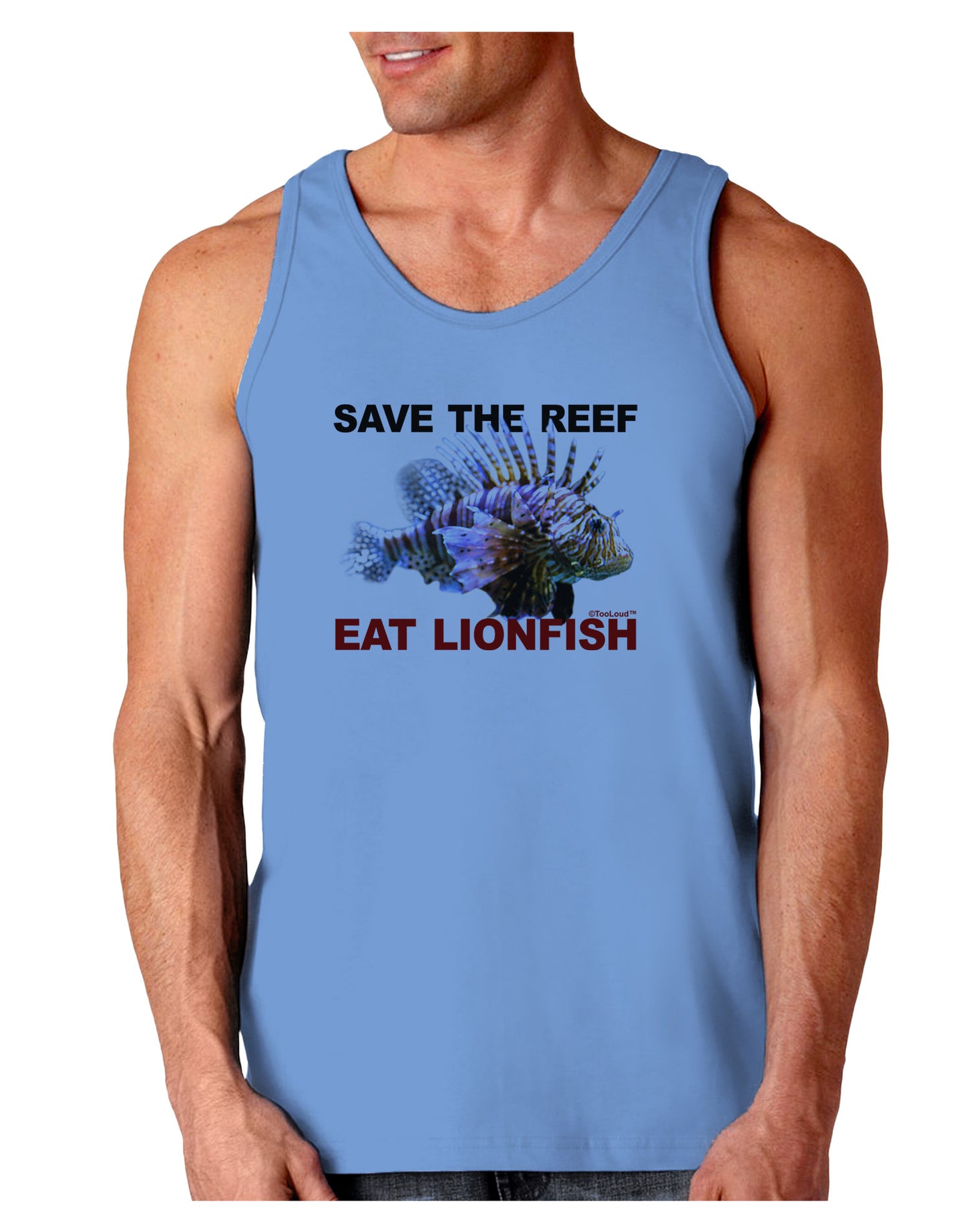 Save the Reef - Eat Lionfish Loose Tank Top-Loose Tank Top-TooLoud-CarolinaBlue-Small-Davson Sales