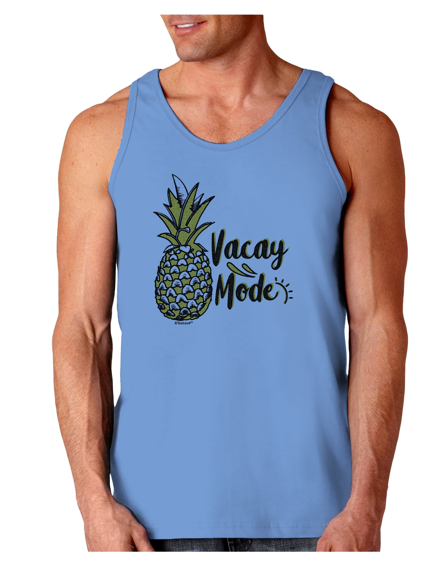 Vacay Mode Pinapple Loose Tank Top-Mens-LooseTanktops-TooLoud-CarolinaBlue-Small-Davson Sales