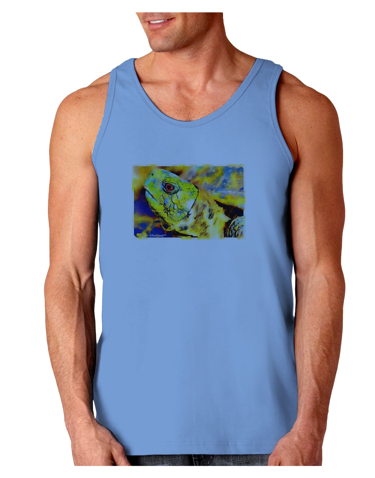 Menacing Turtle Watercolor Loose Tank Top-Loose Tank Top-TooLoud-CarolinaBlue-Small-Davson Sales