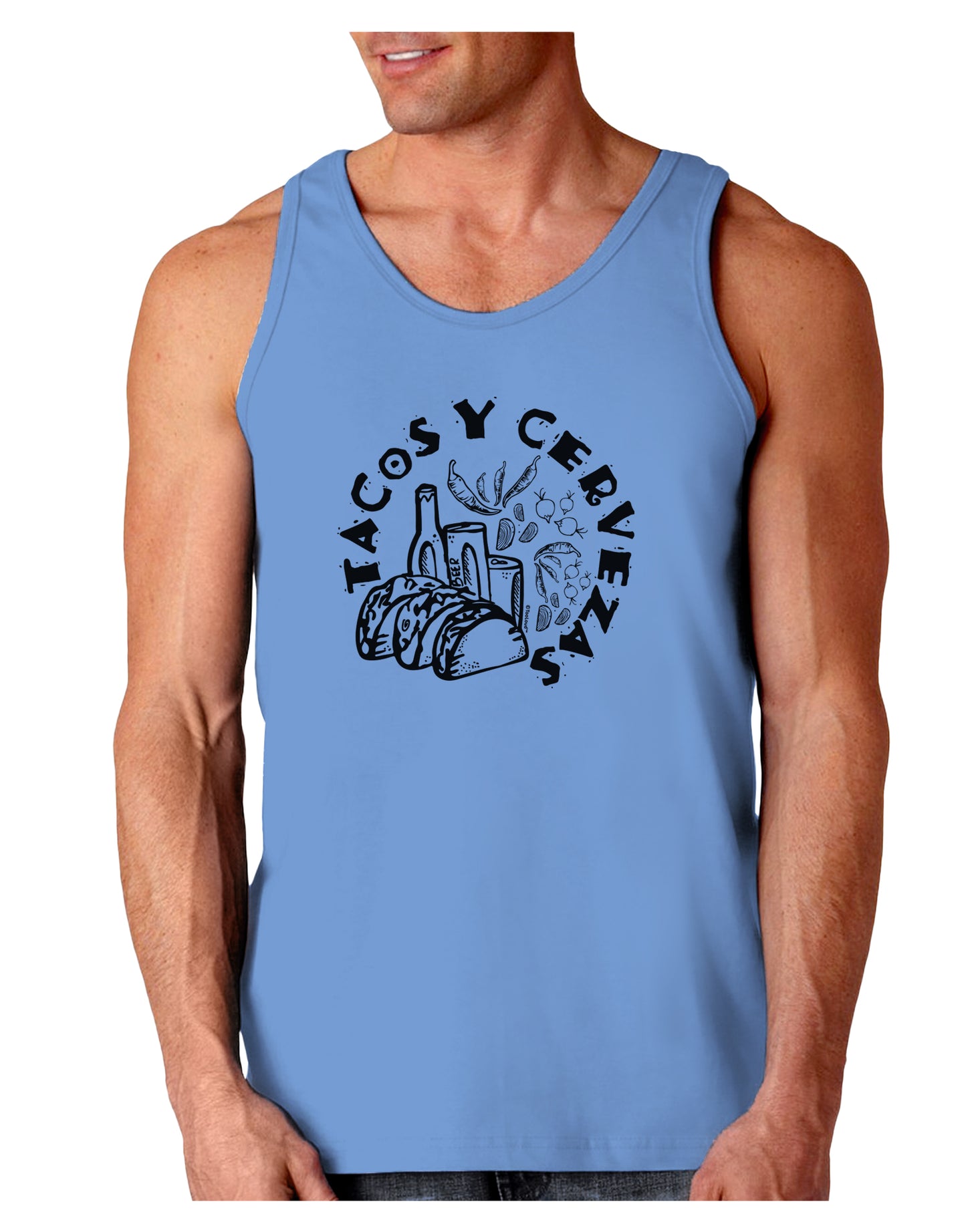 Tacos Y Cervezas Loose Tank Top-Mens-LooseTanktops-TooLoud-CarolinaBlue-Small-Davson Sales