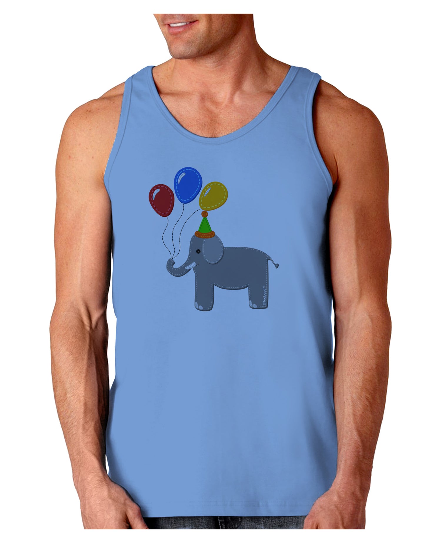 Cute Elephant with Balloons Loose Tank Top-Loose Tank Top-TooLoud-CarolinaBlue-Small-Davson Sales