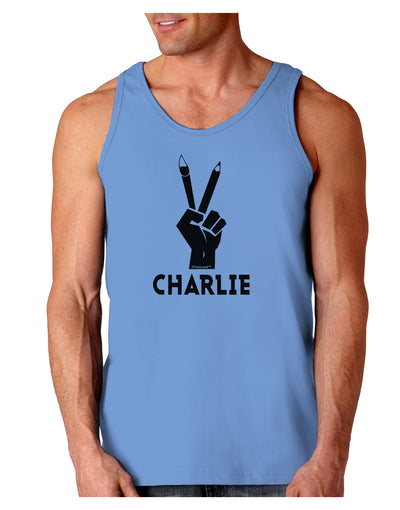 Hand Peace Sign - Charlie Design Loose Tank Top by TooLoud-Loose Tank Top-TooLoud-CarolinaBlue-Small-Davson Sales