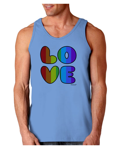 Rainbow LOVE Text Loose Tank Top by TooLoud-Loose Tank Top-TooLoud-CarolinaBlue-Small-Davson Sales