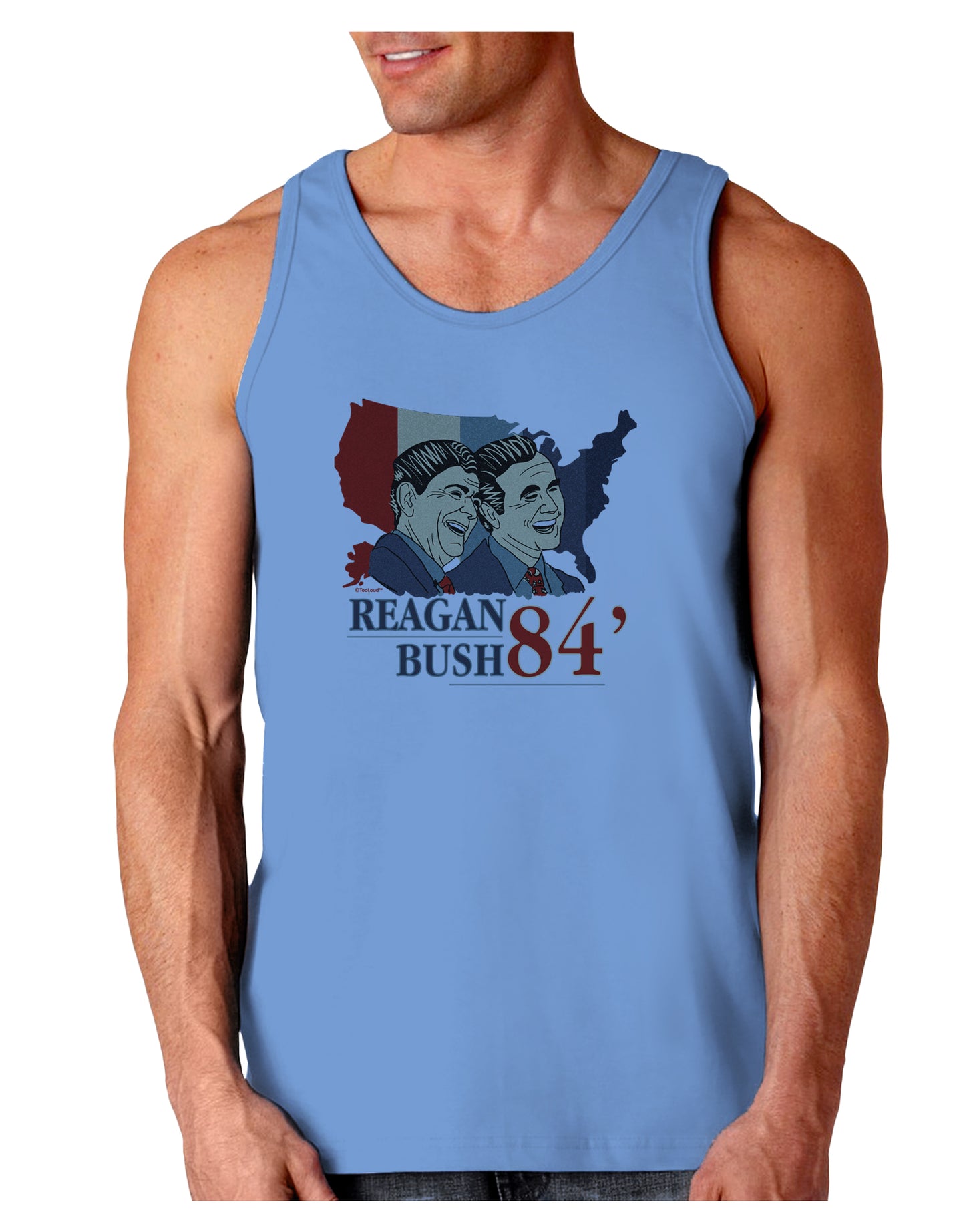 TooLoud REAGAN BUSH 84 Loose Tank Top-Mens-LooseTanktops-TooLoud-CarolinaBlue-Small-Davson Sales
