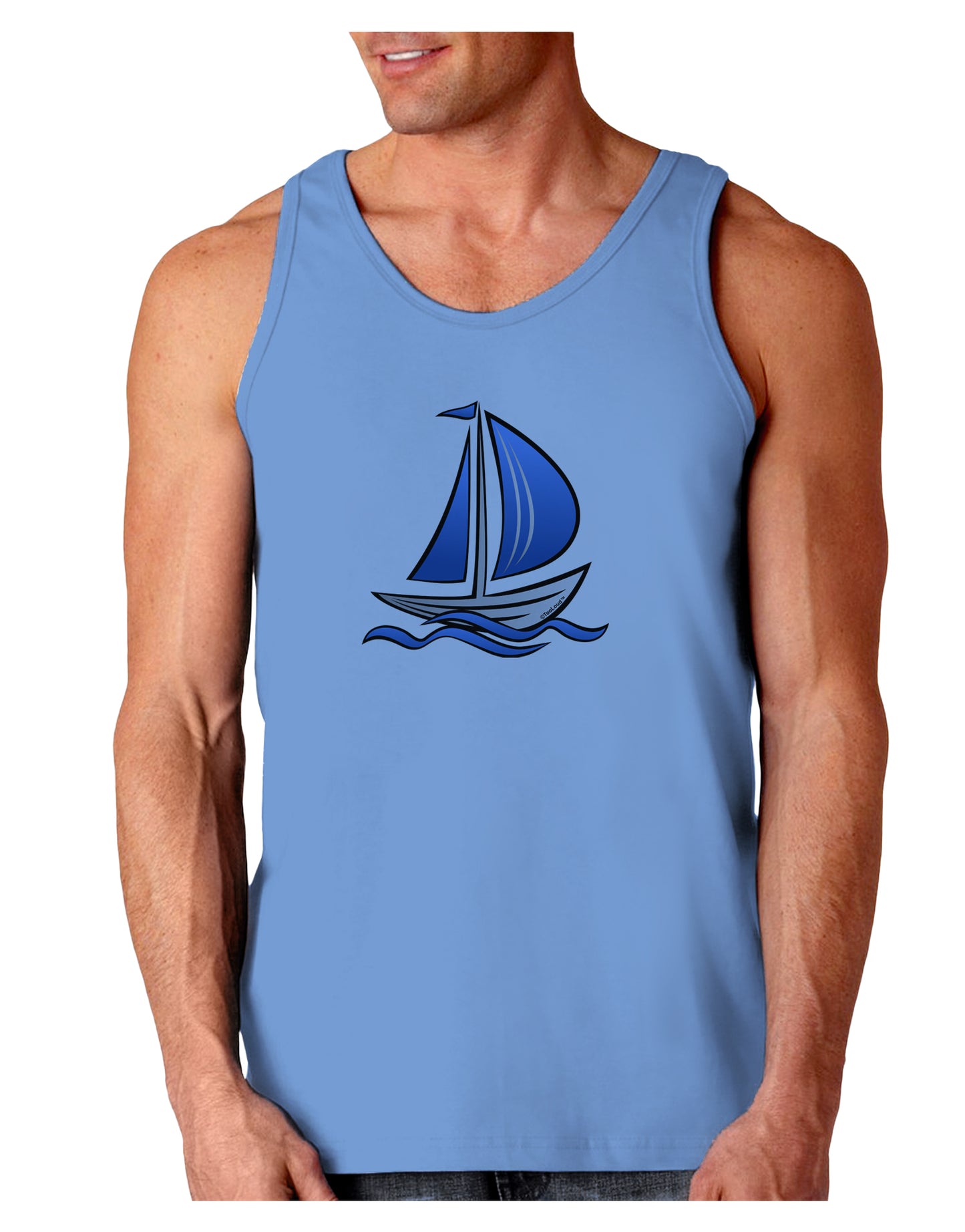 Blue Sailboat Loose Tank Top-Loose Tank Top-TooLoud-CarolinaBlue-Small-Davson Sales