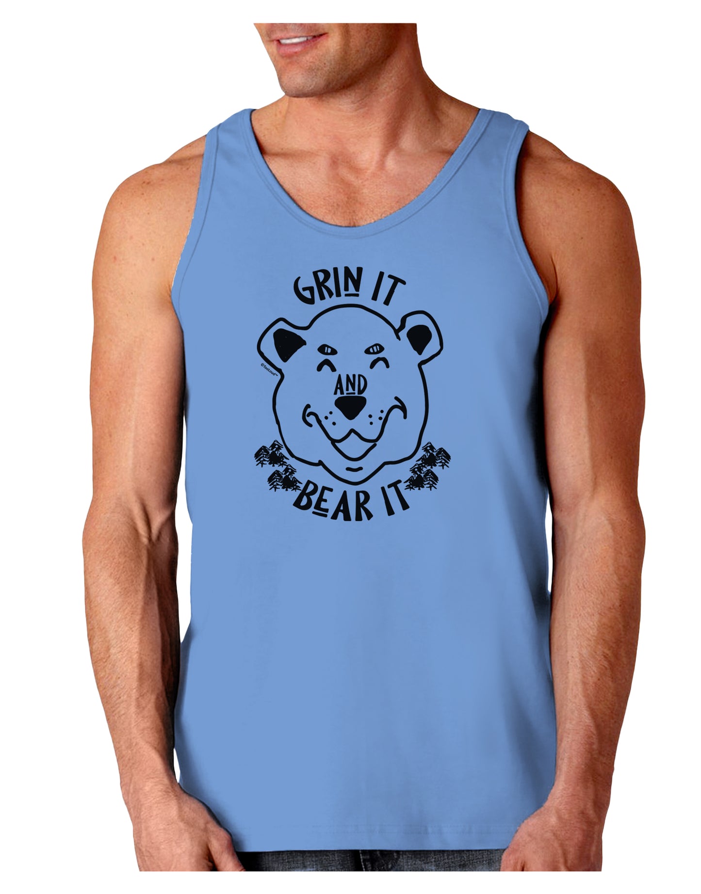 Grin and bear it Loose Tank Top-Mens-LooseTanktops-TooLoud-CarolinaBlue-Small-Davson Sales