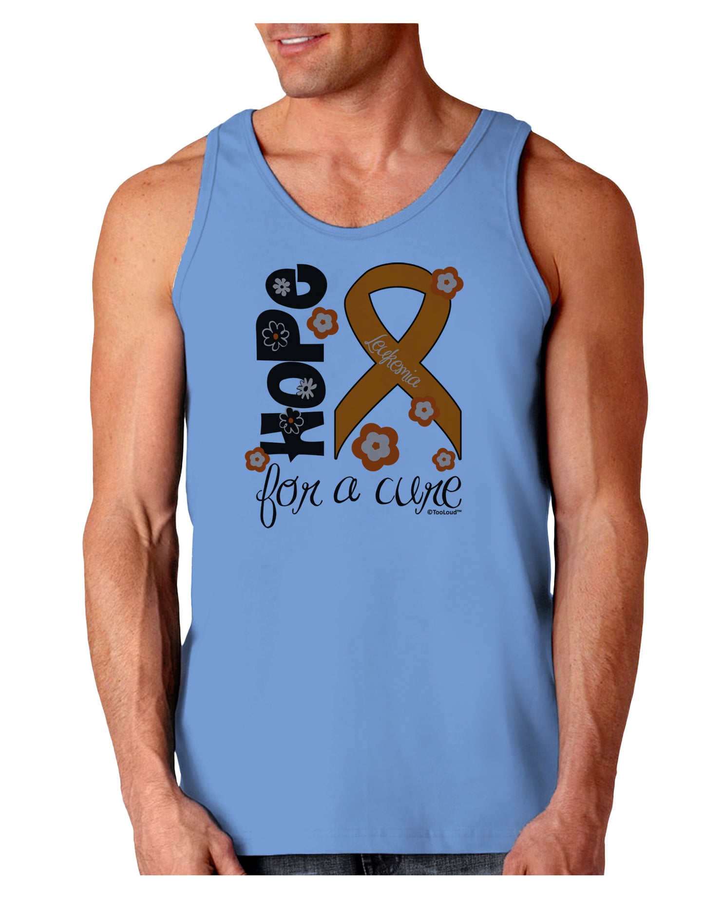 Hope for a Cure - Orange Ribbon Leukemia - Flowers Loose Tank Top-Loose Tank Top-TooLoud-CarolinaBlue-Small-Davson Sales
