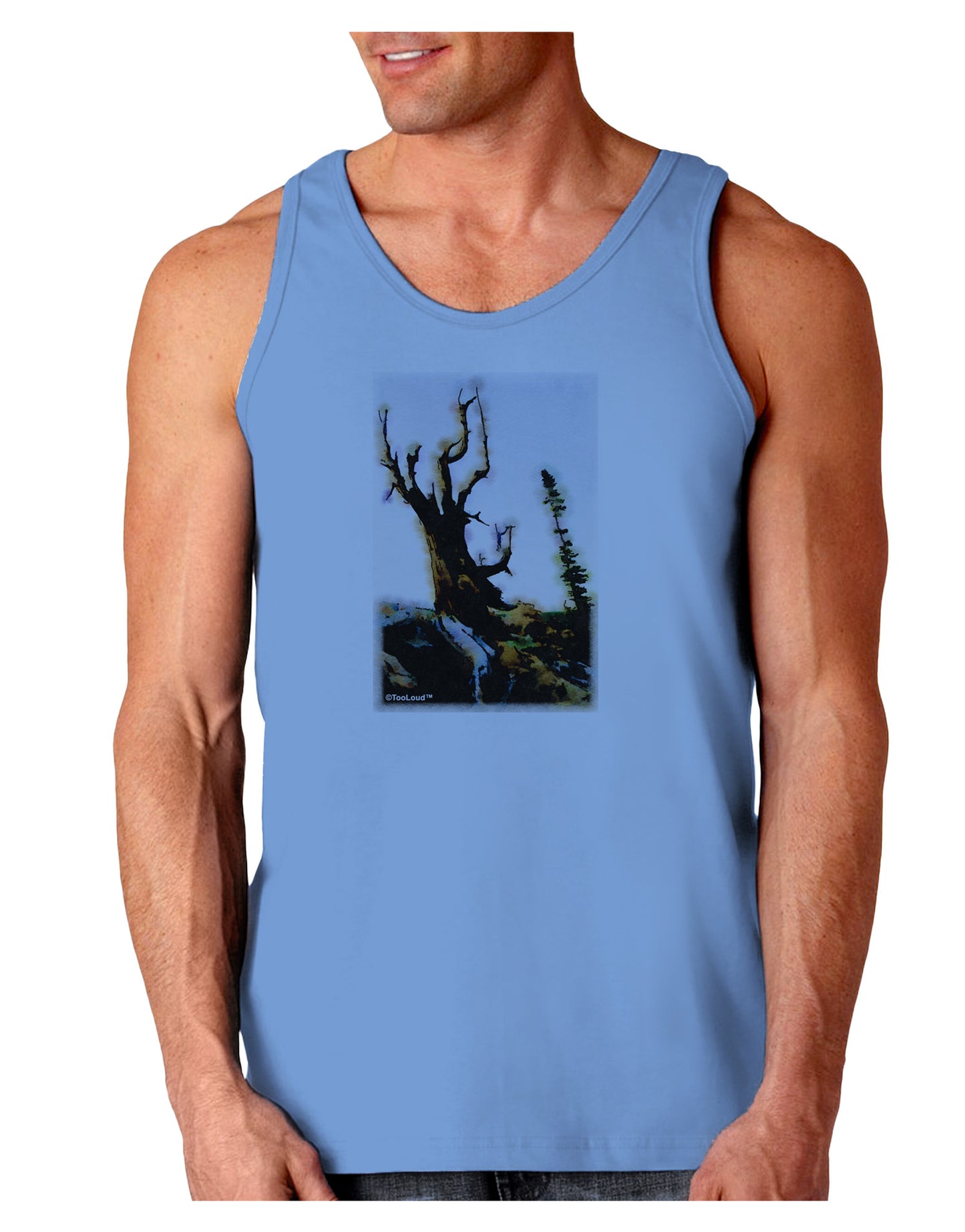 CO Mountain Scenery Watercolor Loose Tank Top-Loose Tank Top-TooLoud-CarolinaBlue-Small-Davson Sales