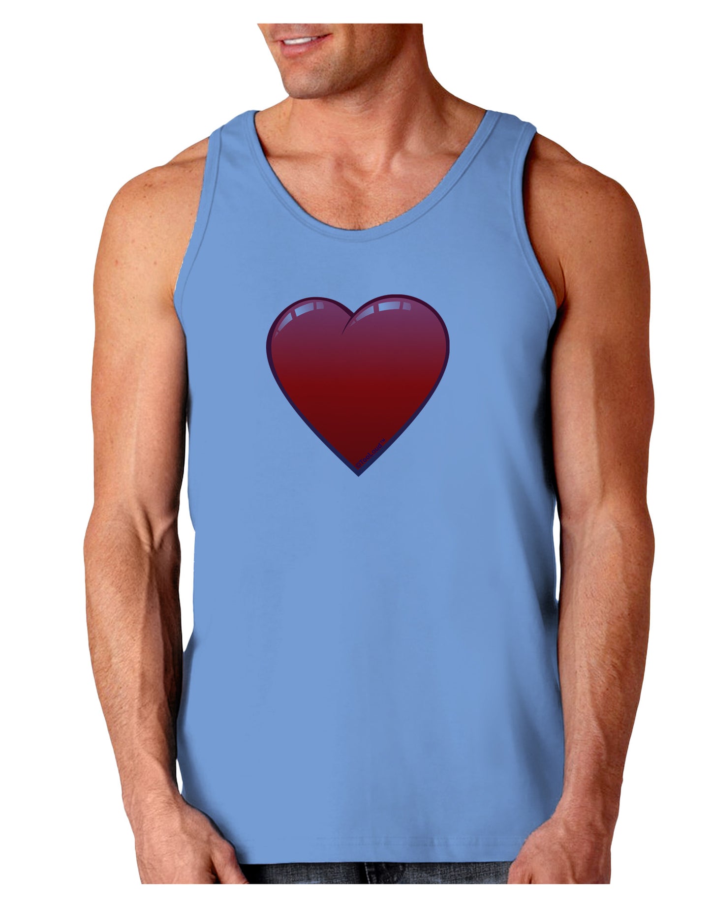 Cute Cartoon Heart Loose Tank Top by-Loose Tank Top-TooLoud-CarolinaBlue-Small-Davson Sales