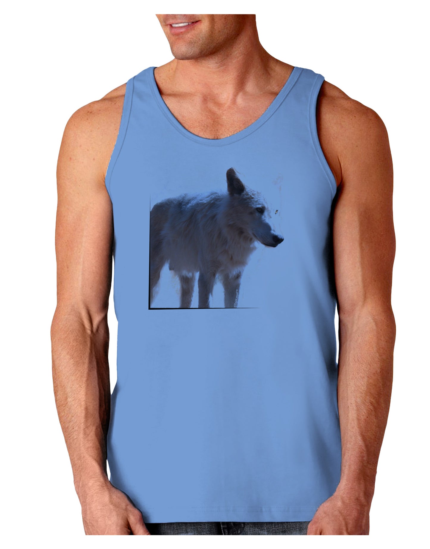 Magnificent Full White Wolf Loose Tank Top-Loose Tank Top-TooLoud-CarolinaBlue-Small-Davson Sales