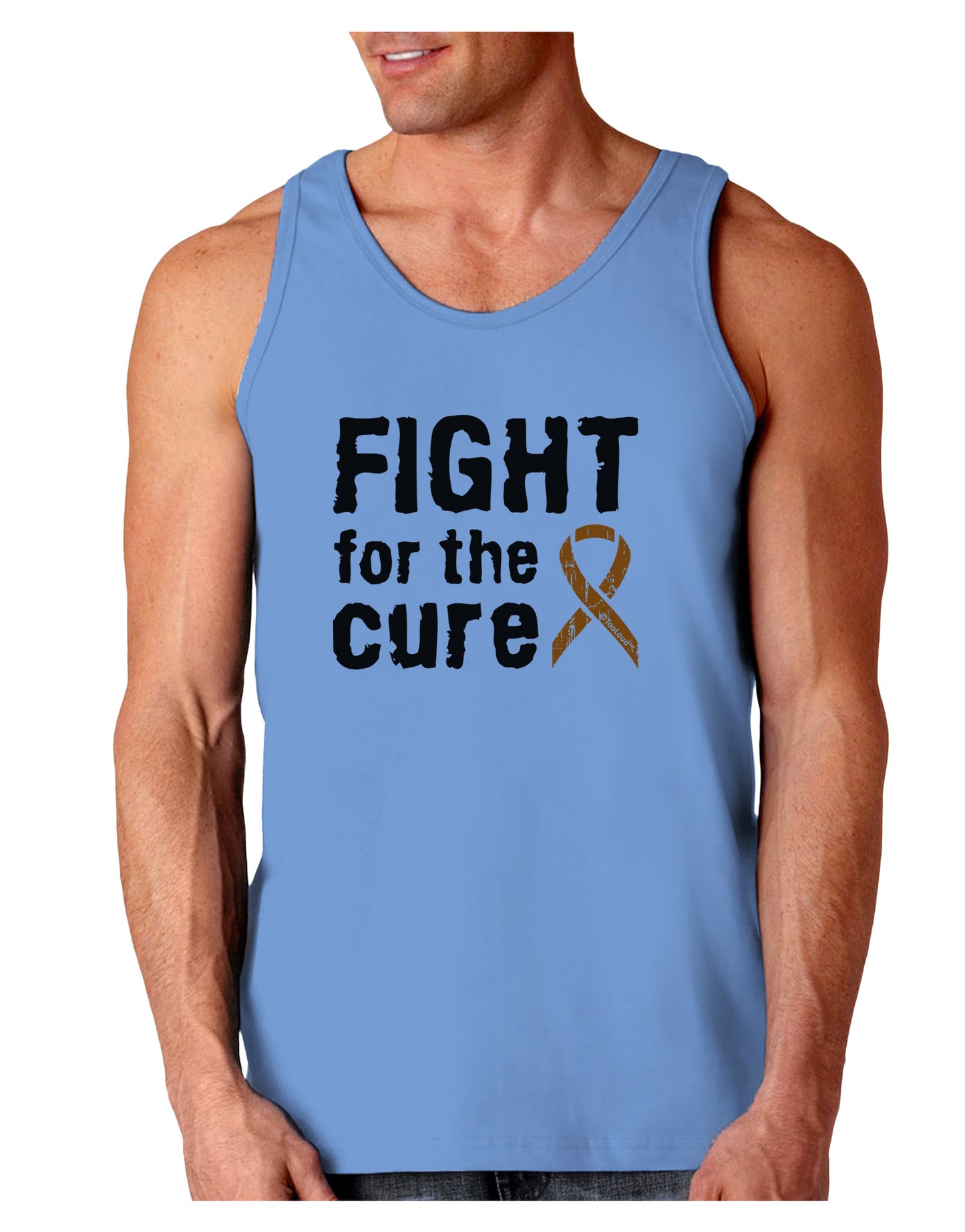 Fight for the Cure - Orange Ribbon Leukemia Loose Tank Top-Loose Tank Top-TooLoud-CarolinaBlue-Small-Davson Sales