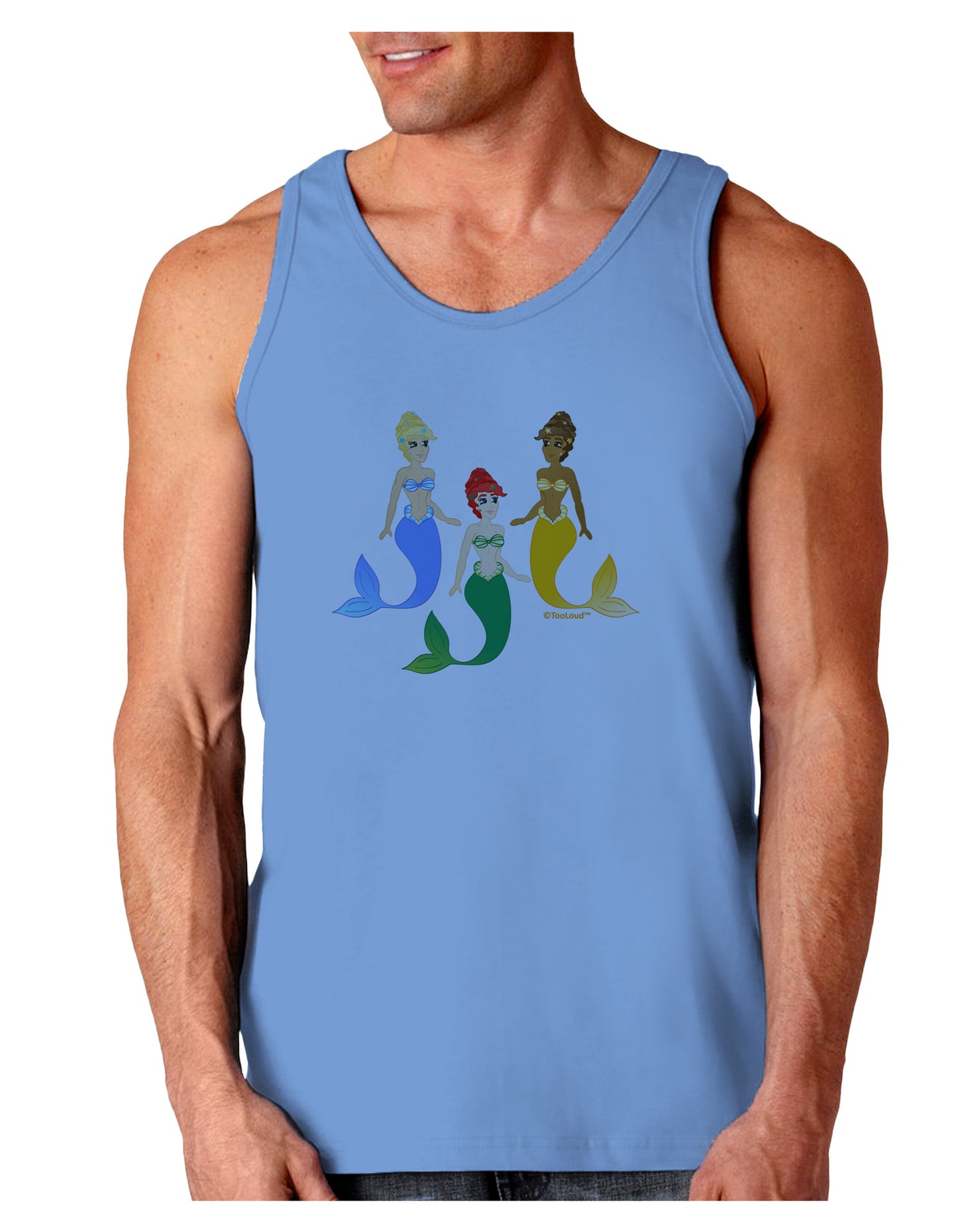 Three Mermaids Loose Tank Top-Loose Tank Top-TooLoud-CarolinaBlue-Small-Davson Sales