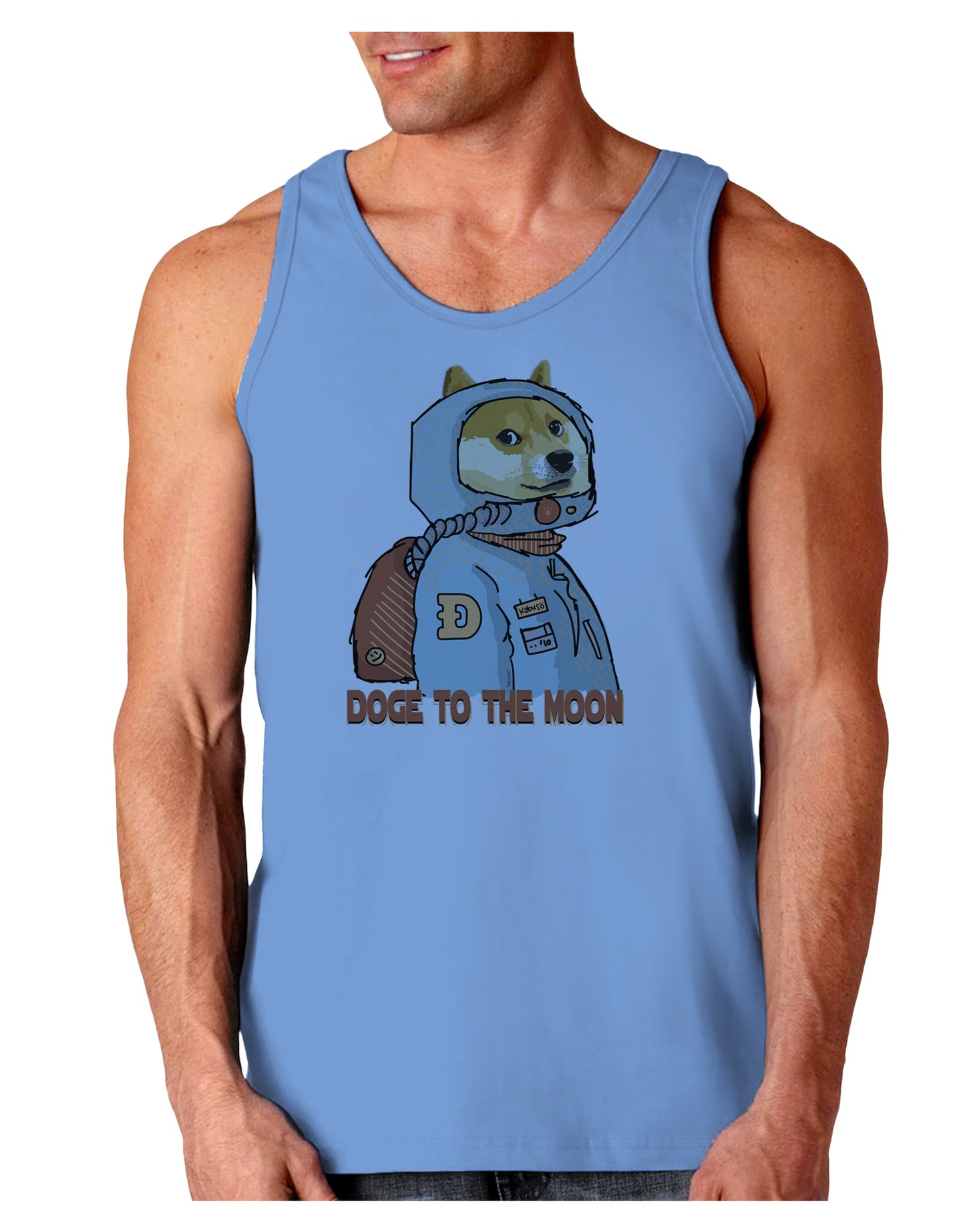 Doge to the Moon Loose Tank Top-Mens-LooseTanktops-TooLoud-CarolinaBlue-Small-Davson Sales