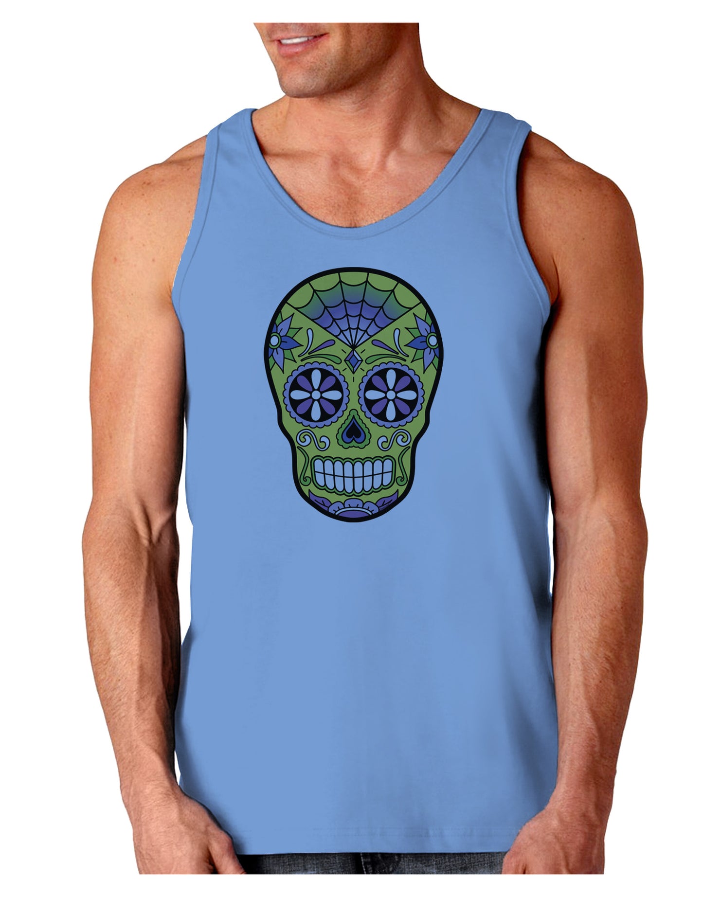 Version 7 Poison Day of the Dead Calavera Loose Tank Top-Loose Tank Top-TooLoud-CarolinaBlue-Small-Davson Sales