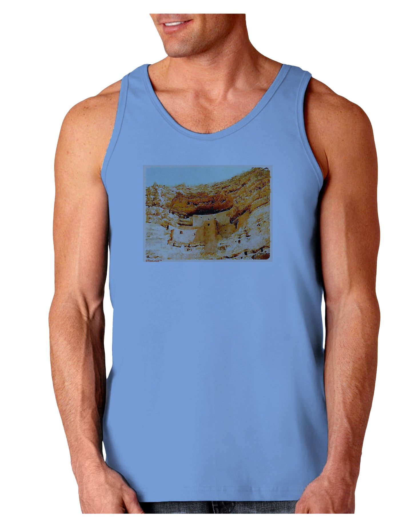 Montezuma Castle Watercolor Loose Tank Top-Loose Tank Top-TooLoud-CarolinaBlue-Small-Davson Sales